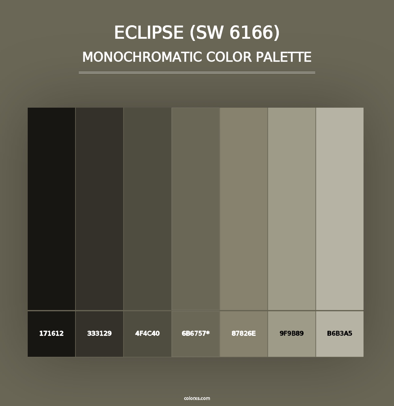 Eclipse (SW 6166) - Monochromatic Color Palette