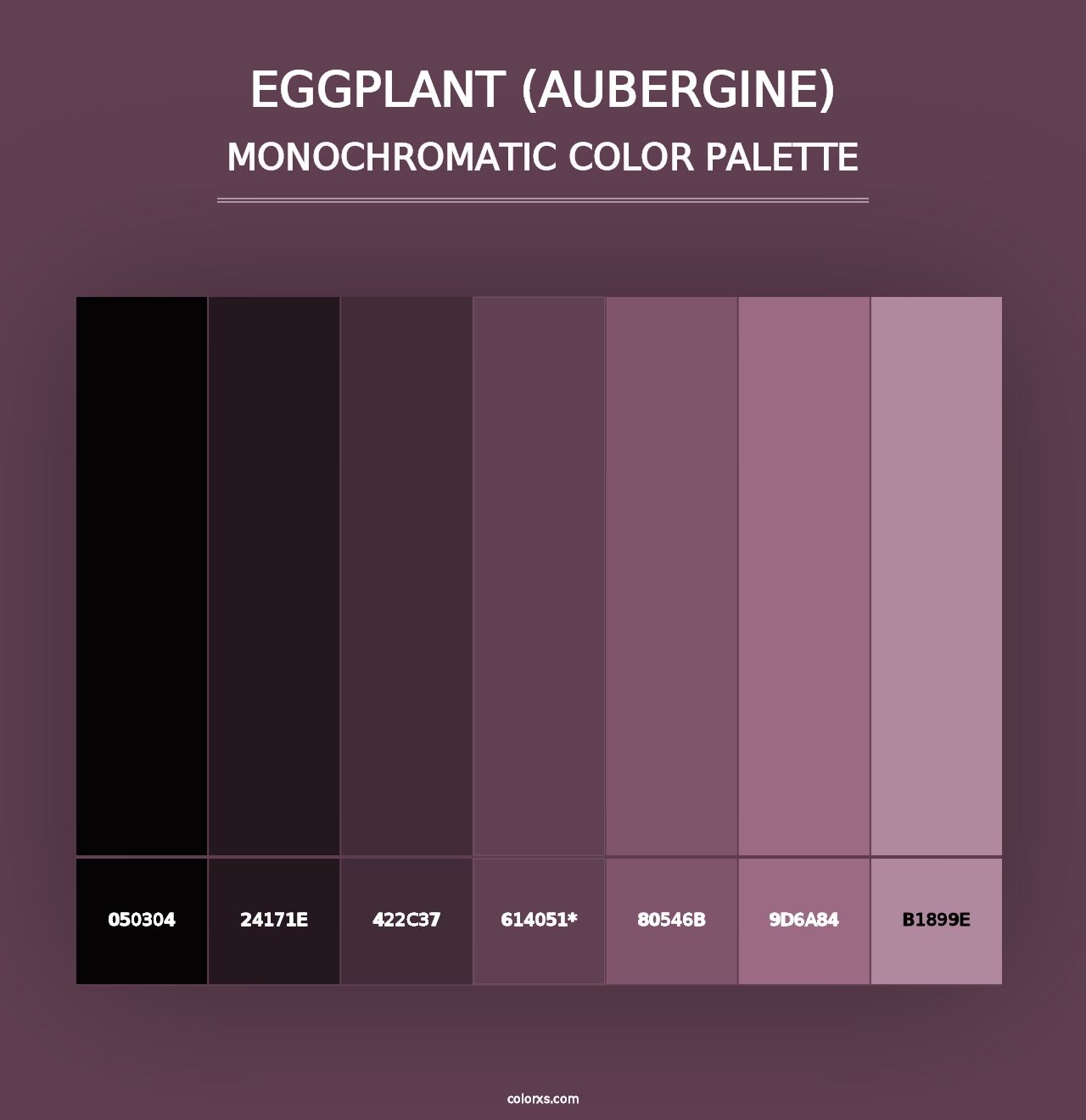 Eggplant (Aubergine) - Monochromatic Color Palette