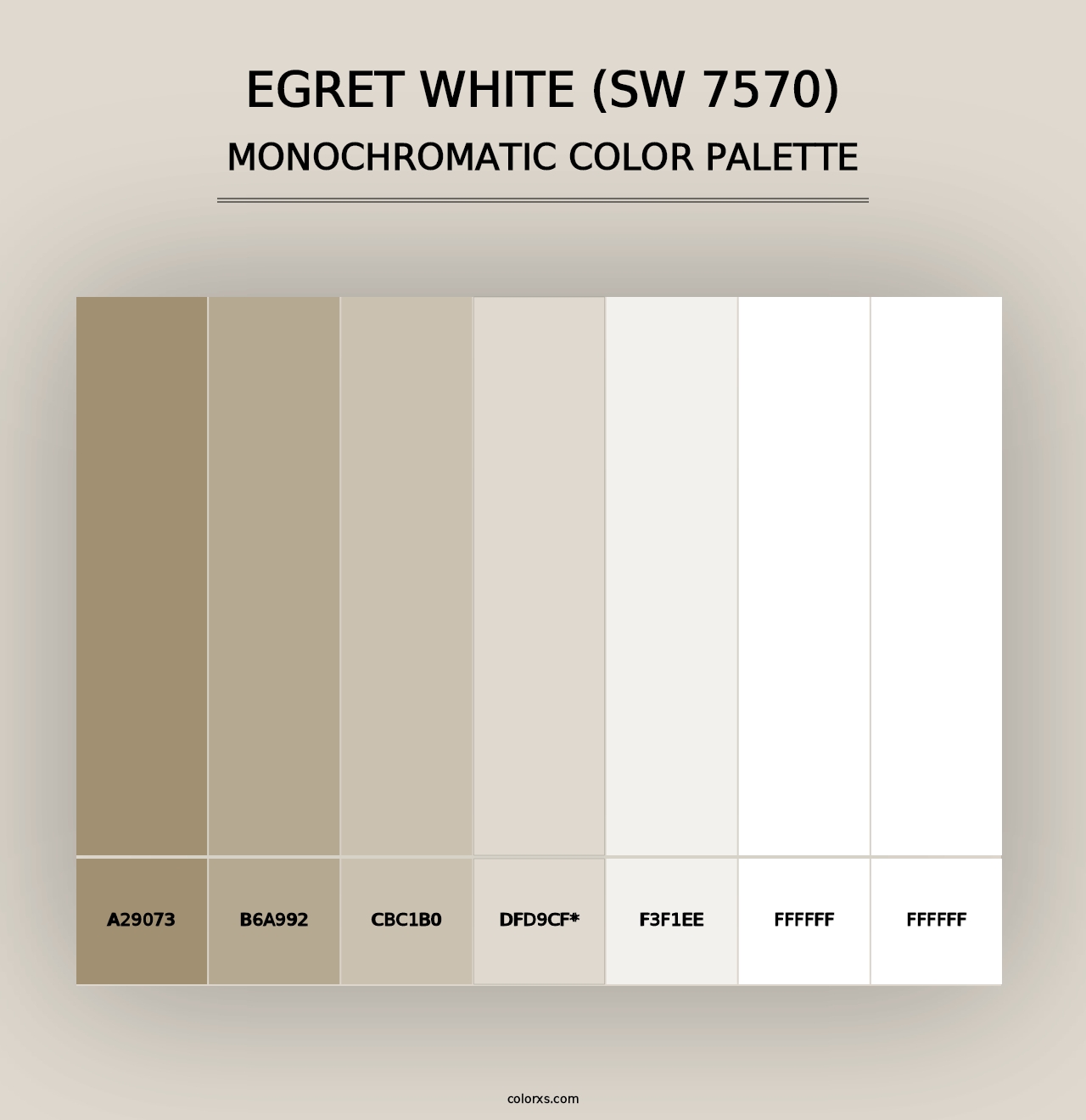 Egret White (SW 7570) - Monochromatic Color Palette