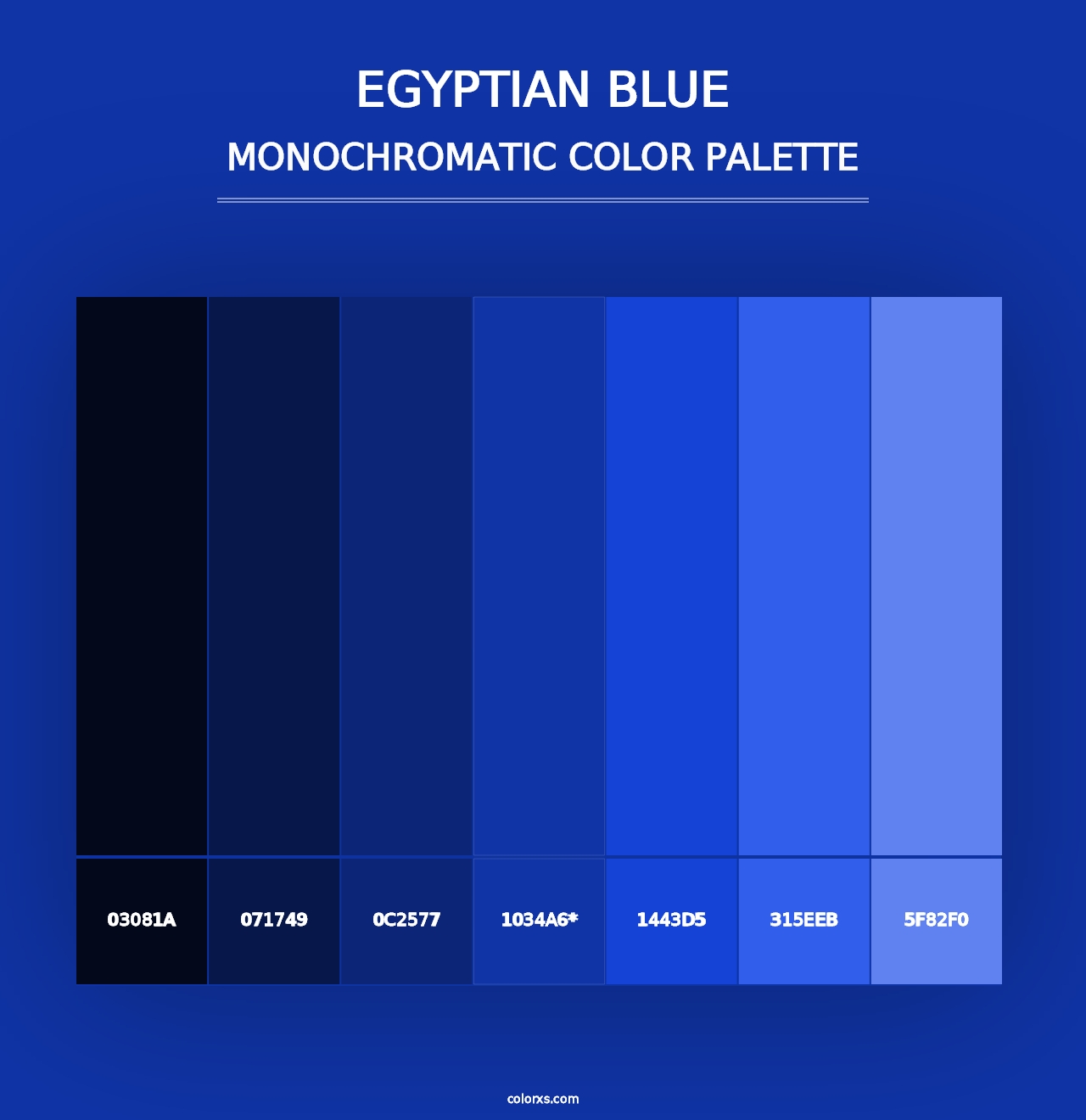 Egyptian blue - Monochromatic Color Palette