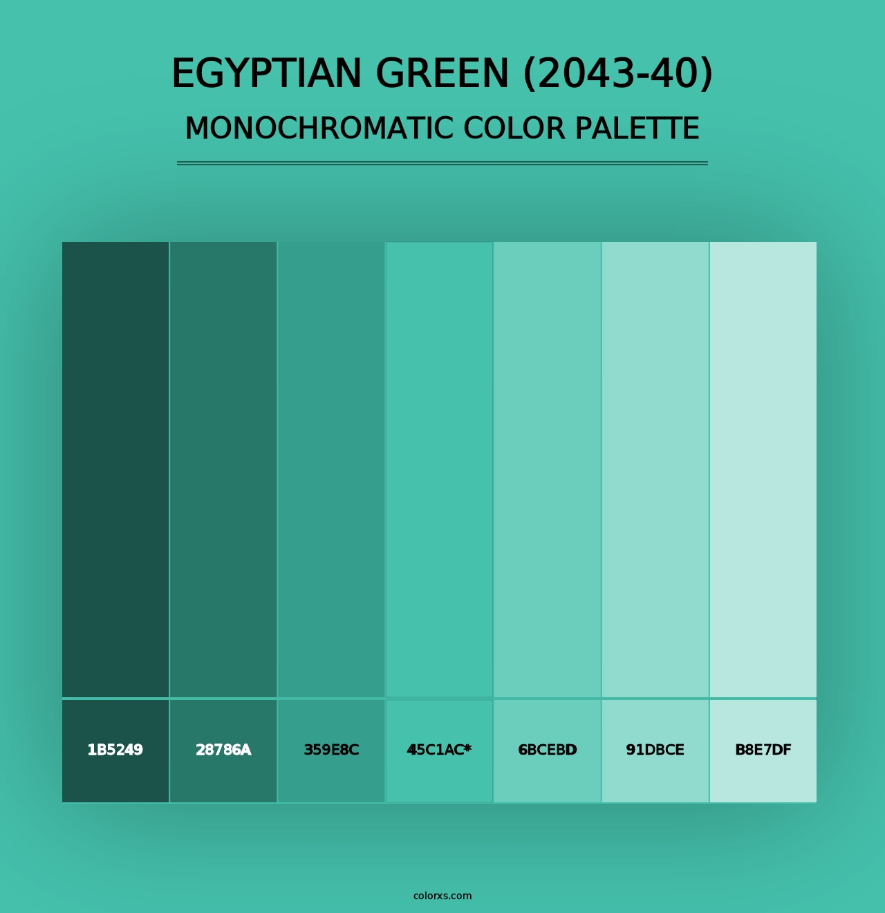 Egyptian Green (2043-40) - Monochromatic Color Palette