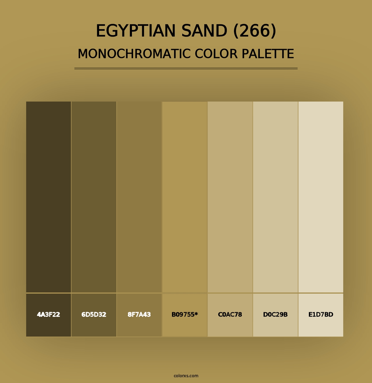 Egyptian Sand (266) - Monochromatic Color Palette