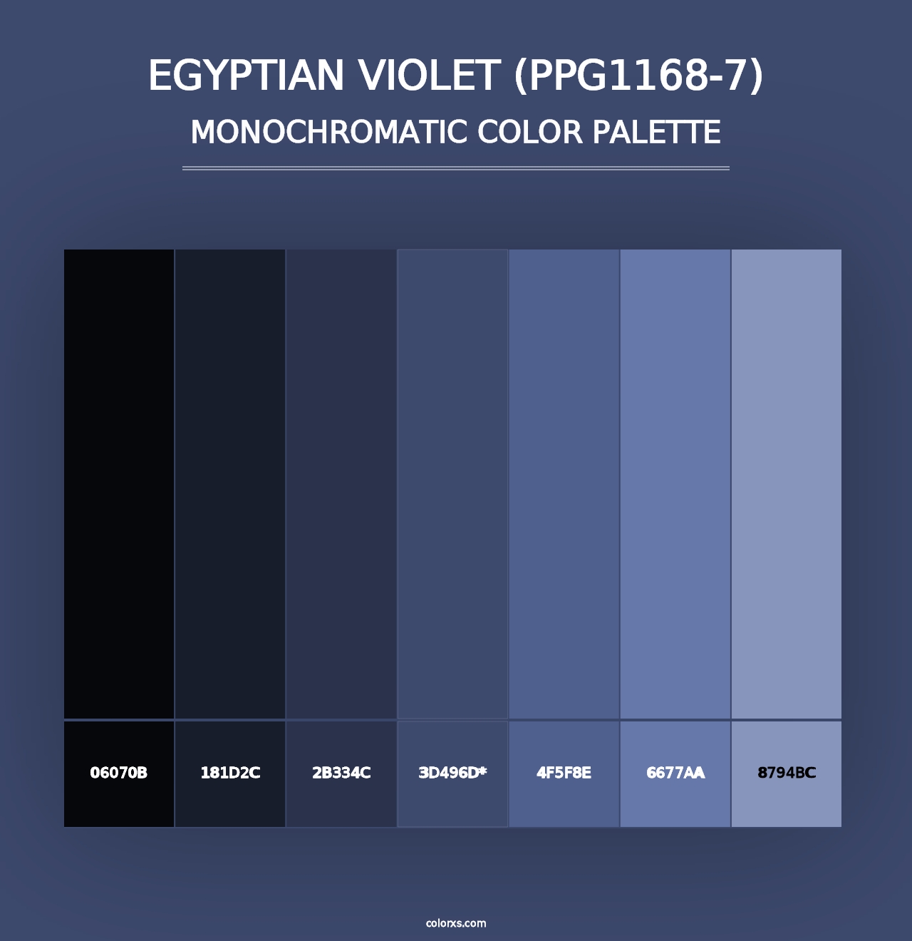 Egyptian Violet (PPG1168-7) - Monochromatic Color Palette