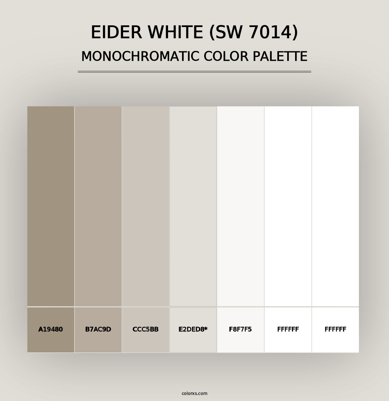 Eider White (SW 7014) - Monochromatic Color Palette