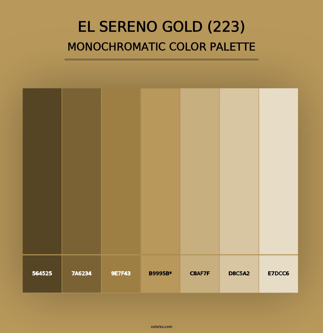 El Sereno Gold (223) - Monochromatic Color Palette