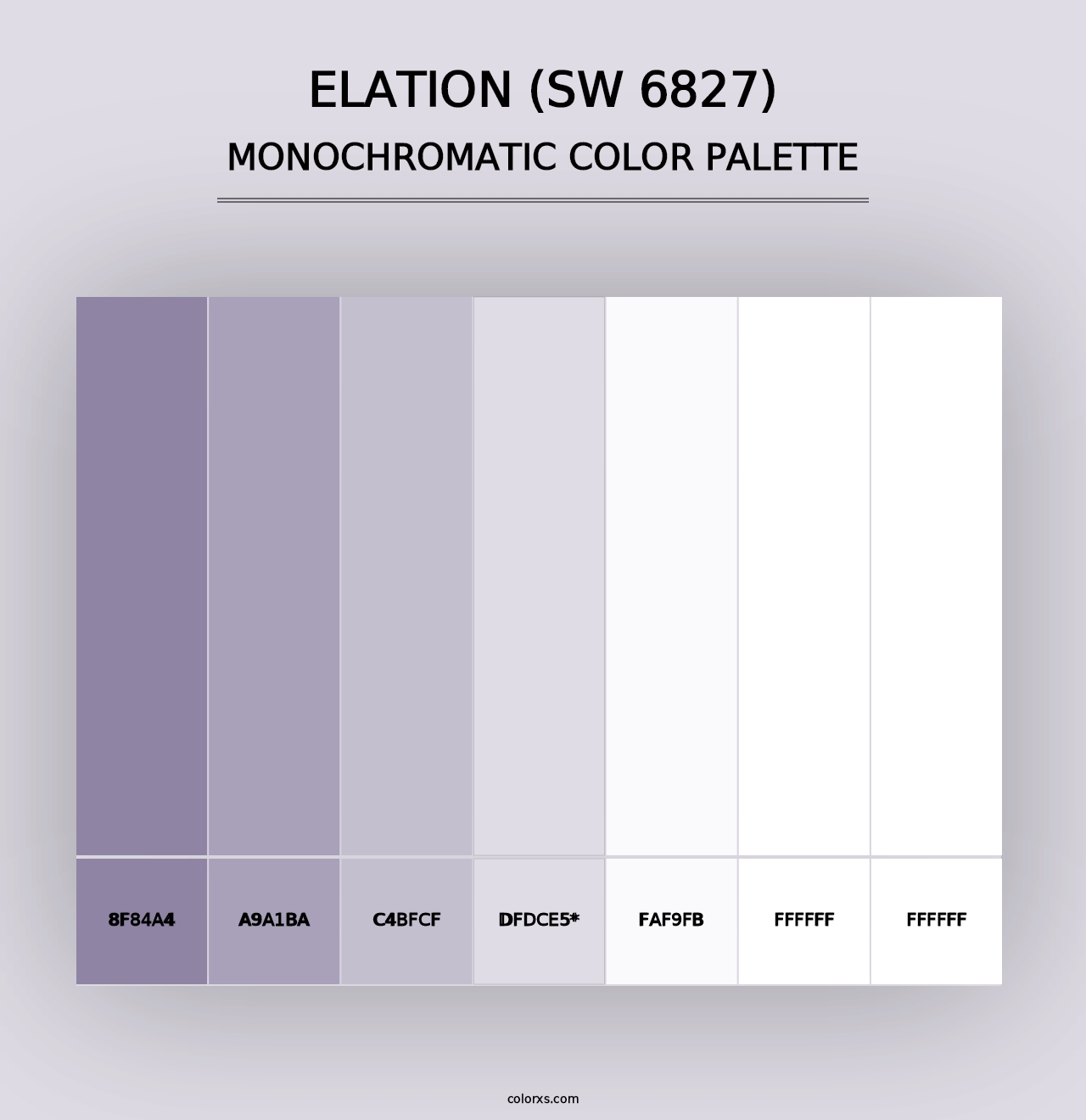 Elation (SW 6827) - Monochromatic Color Palette