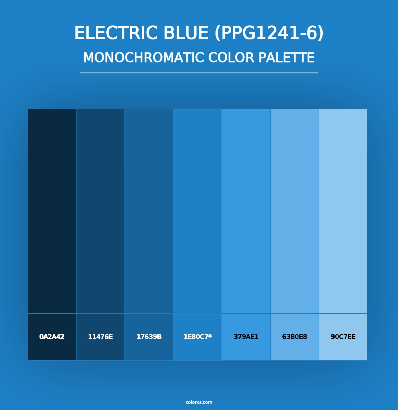 Electric Blue (PPG1241-6) - Monochromatic Color Palette