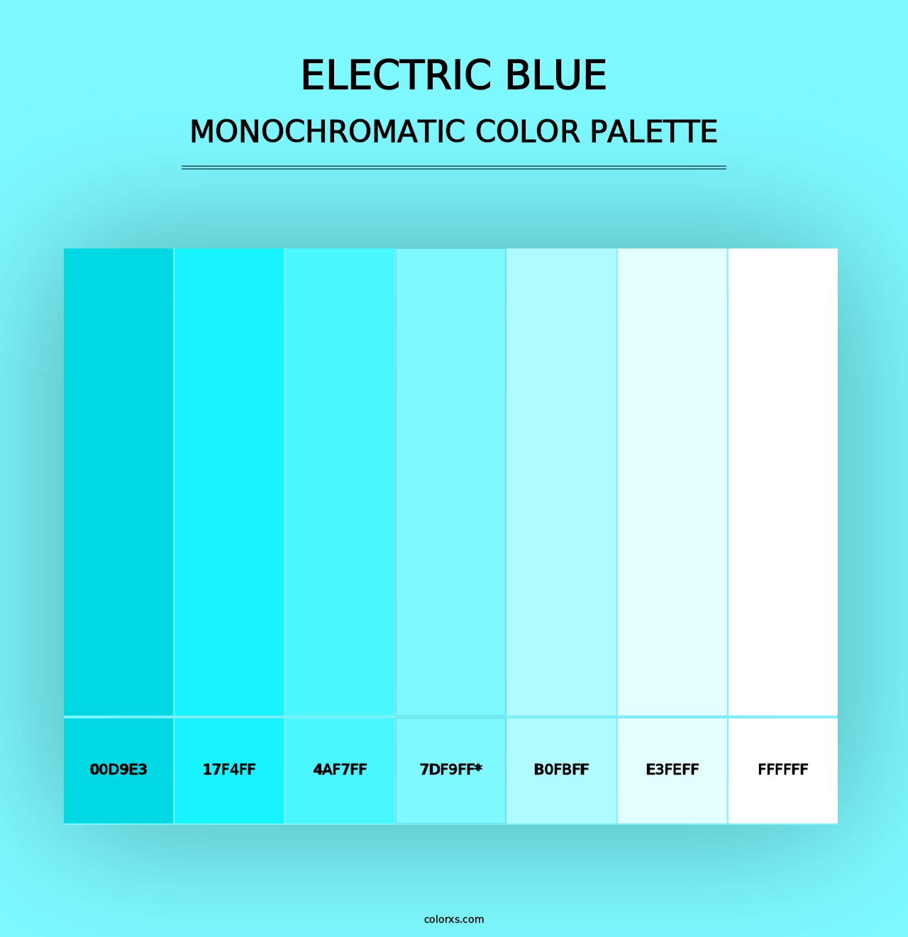 Electric Blue - Monochromatic Color Palette