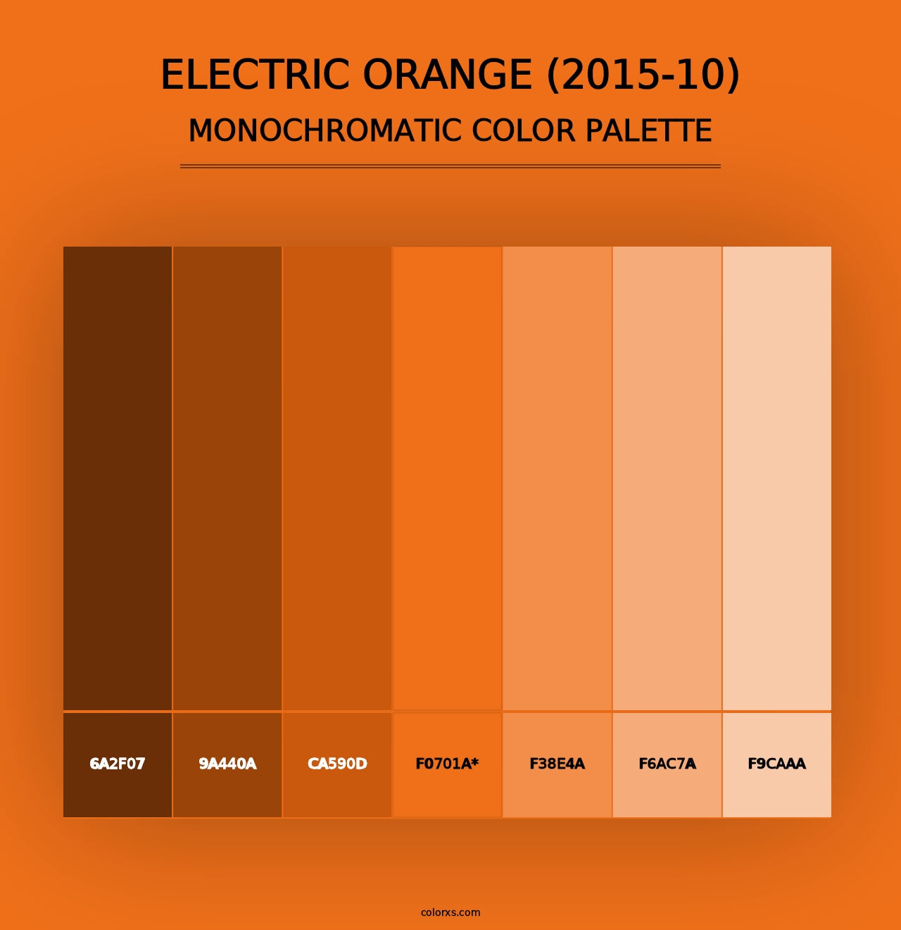 Electric Orange (2015-10) - Monochromatic Color Palette