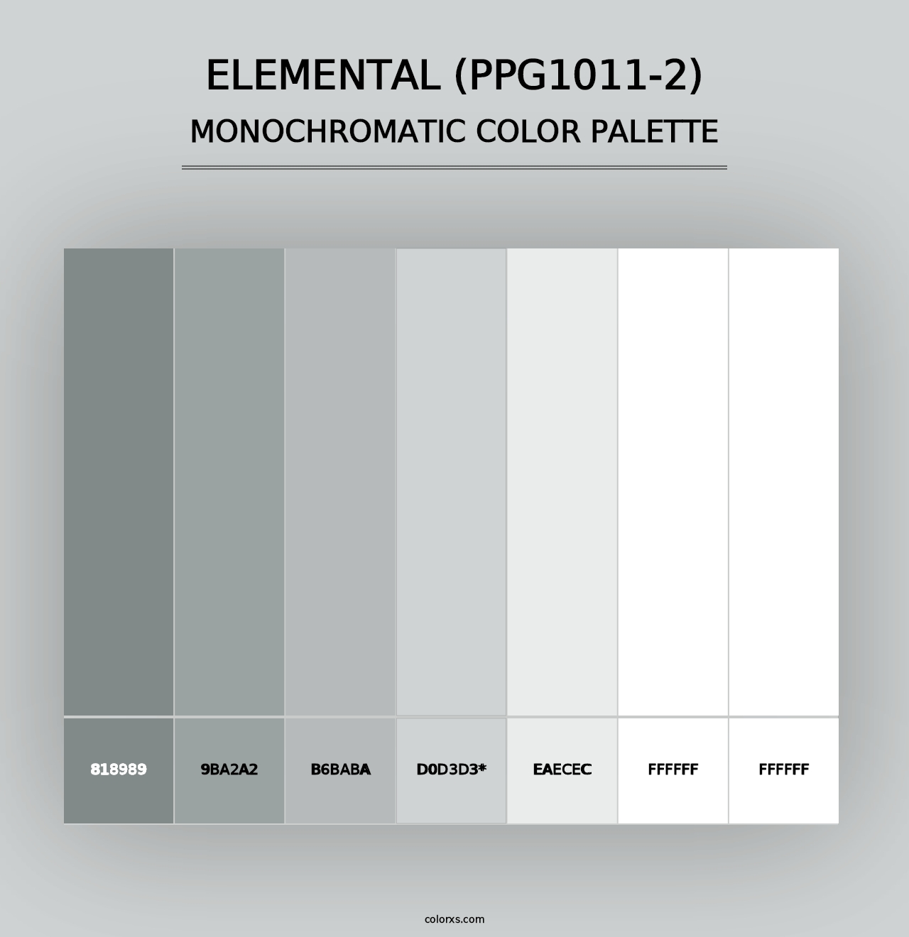 Elemental (PPG1011-2) - Monochromatic Color Palette