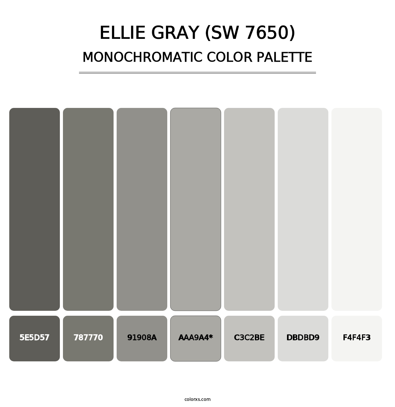 Ellie Gray (SW 7650) - Monochromatic Color Palette