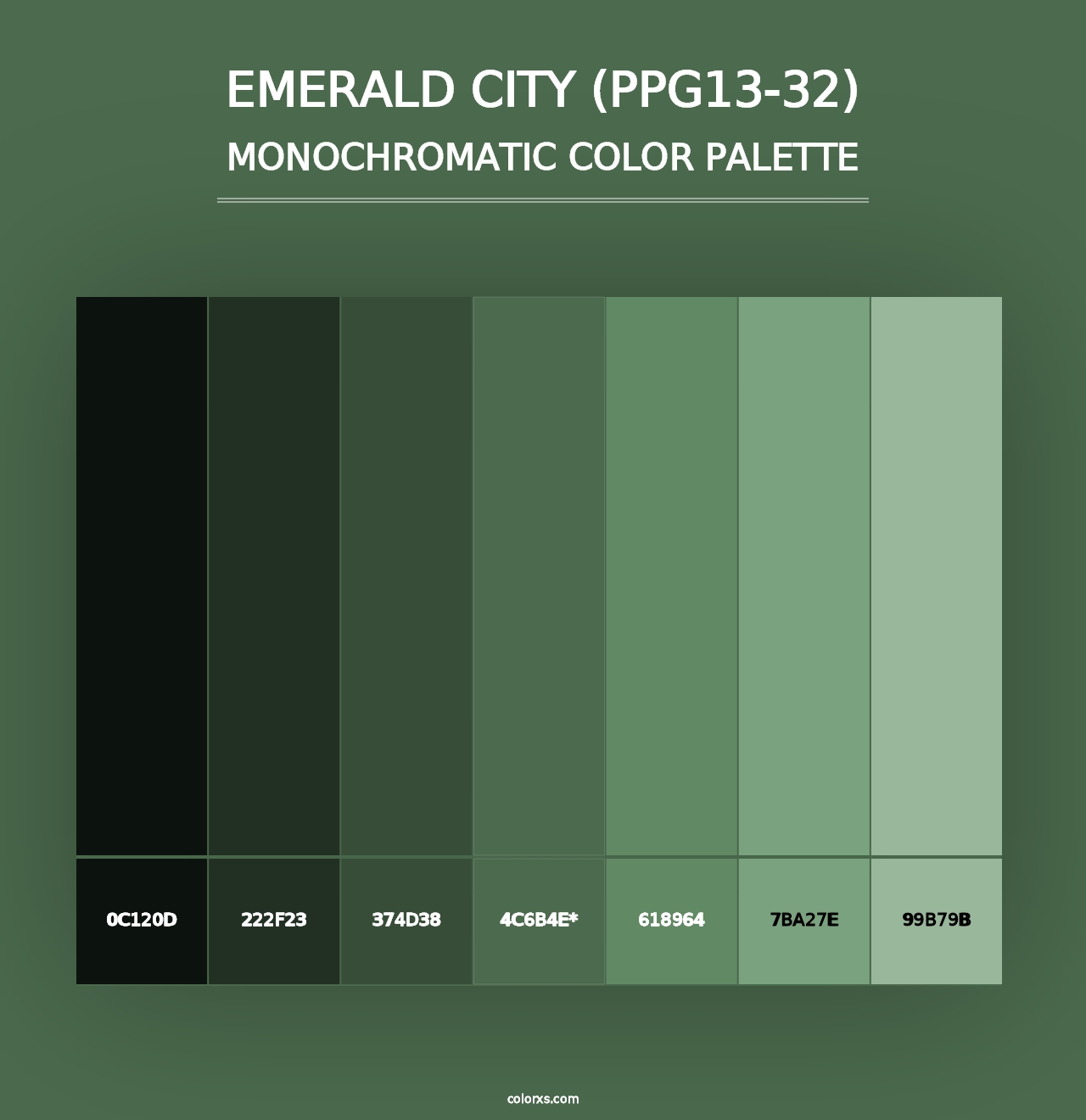 Emerald City (PPG13-32) - Monochromatic Color Palette