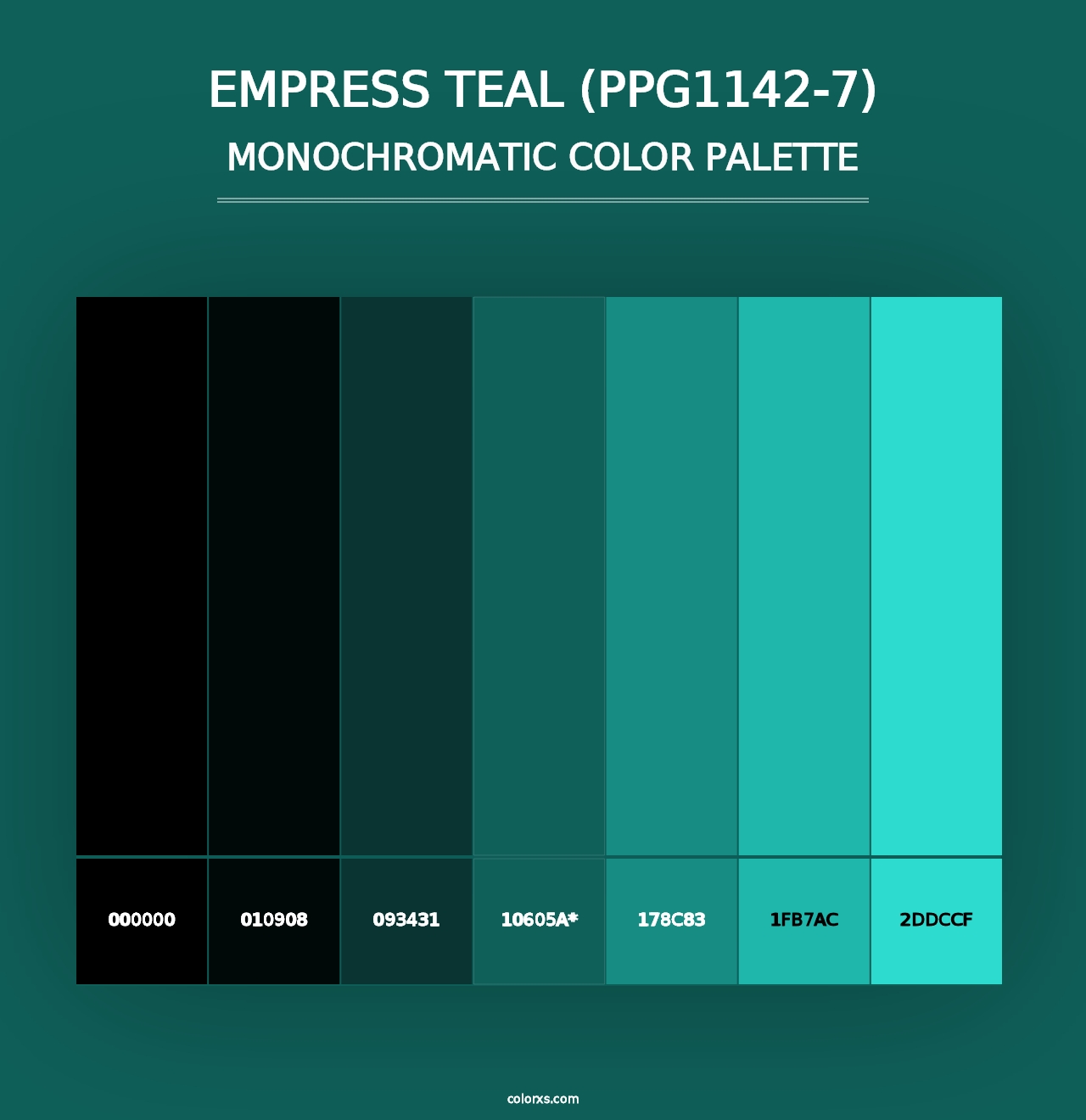 Empress Teal (PPG1142-7) - Monochromatic Color Palette