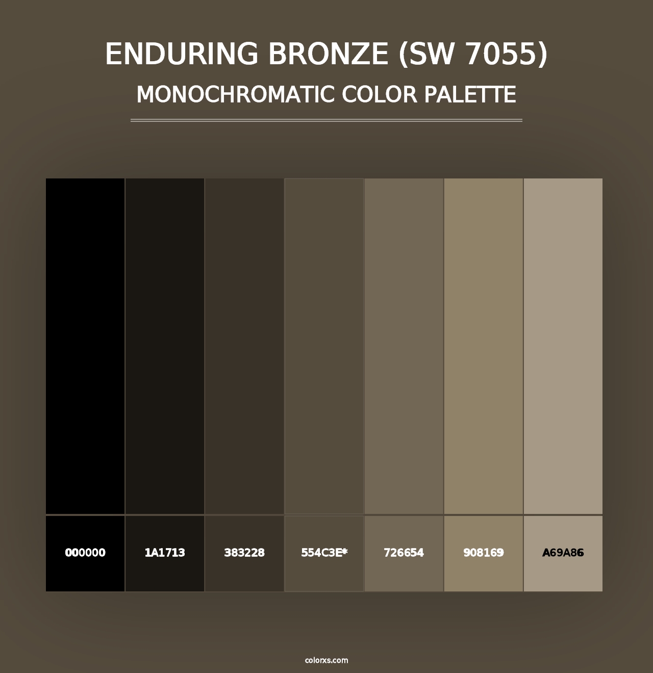 Enduring Bronze (SW 7055) - Monochromatic Color Palette