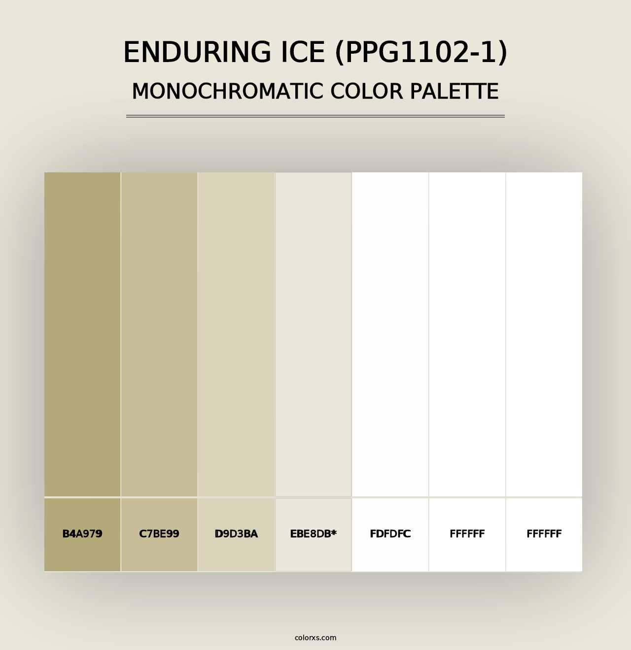 Enduring Ice (PPG1102-1) - Monochromatic Color Palette