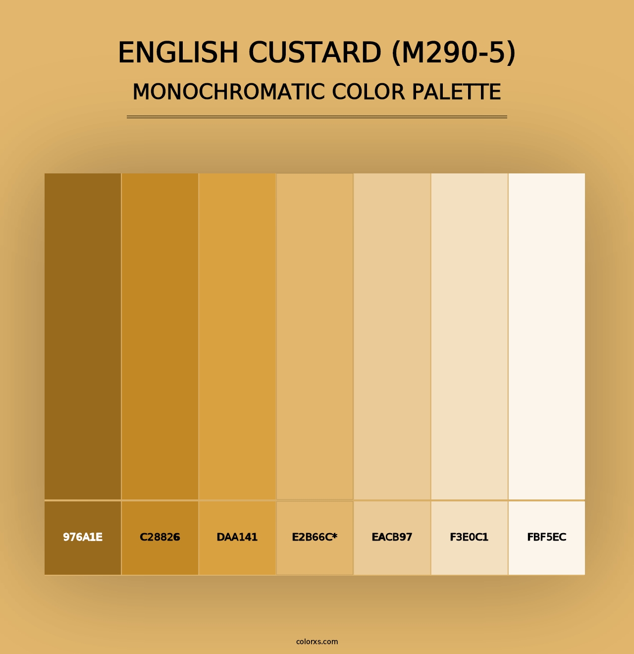 English Custard (M290-5) - Monochromatic Color Palette