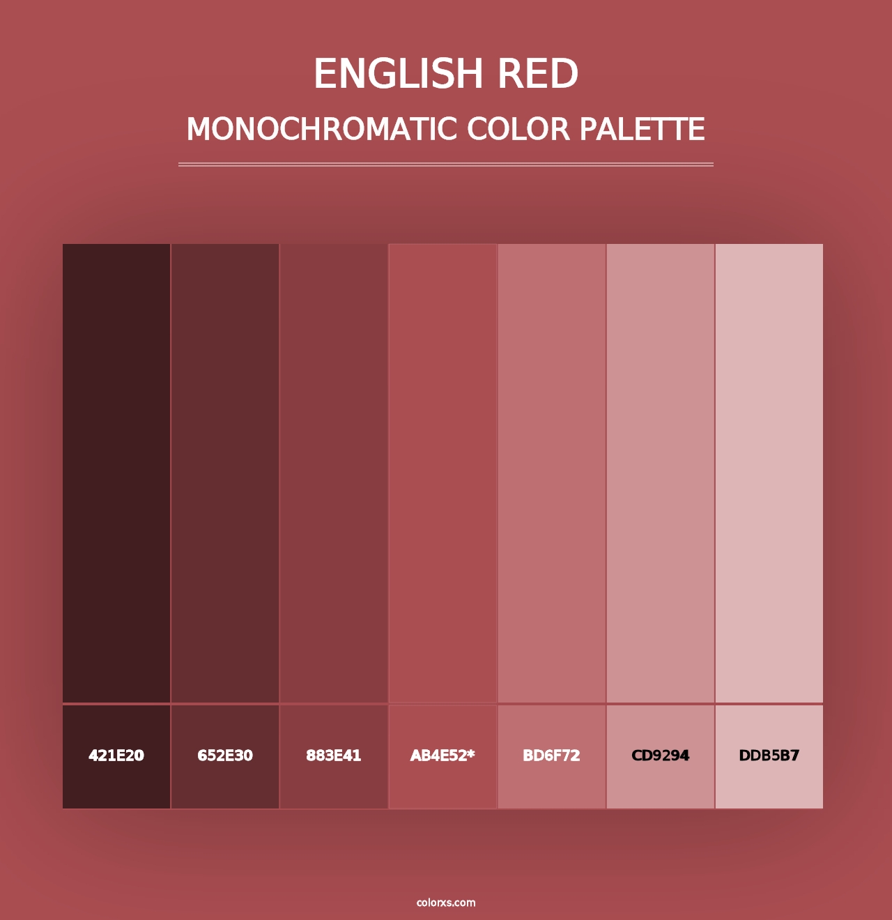 English Red - Monochromatic Color Palette