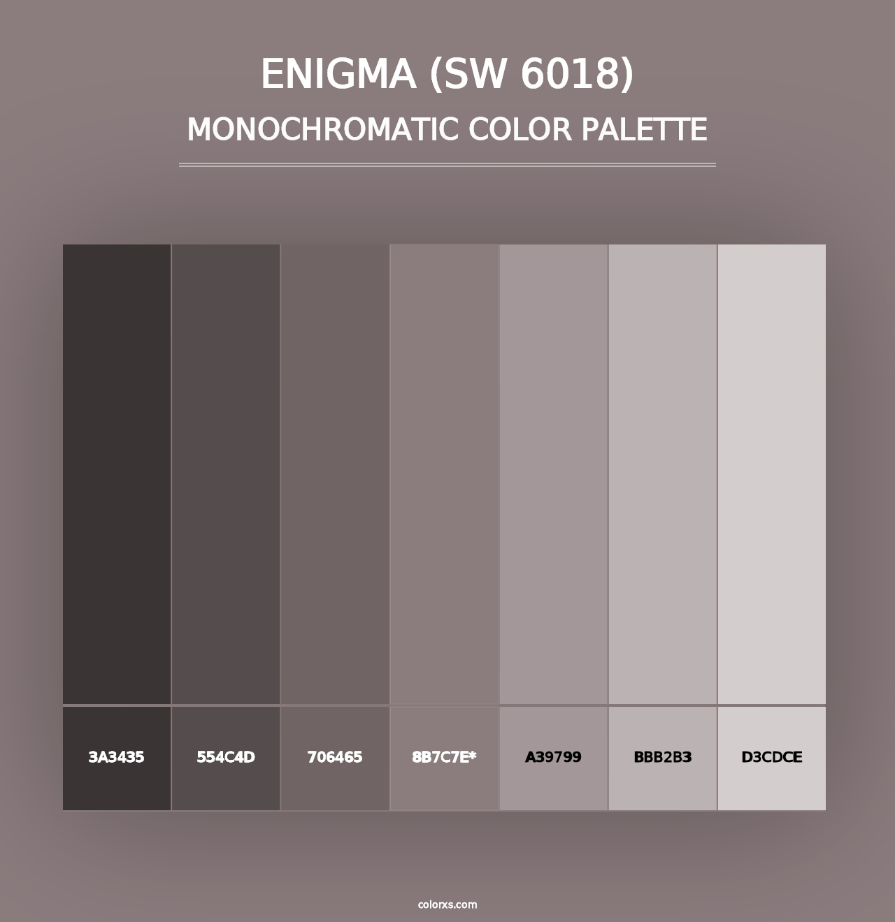 Enigma (SW 6018) - Monochromatic Color Palette