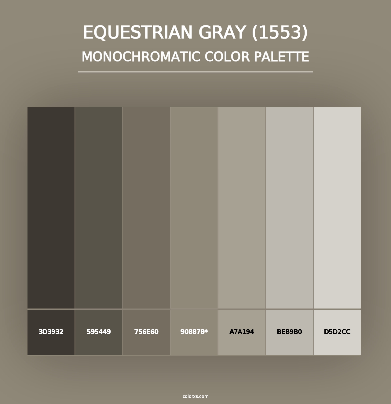 Equestrian Gray (1553) - Monochromatic Color Palette