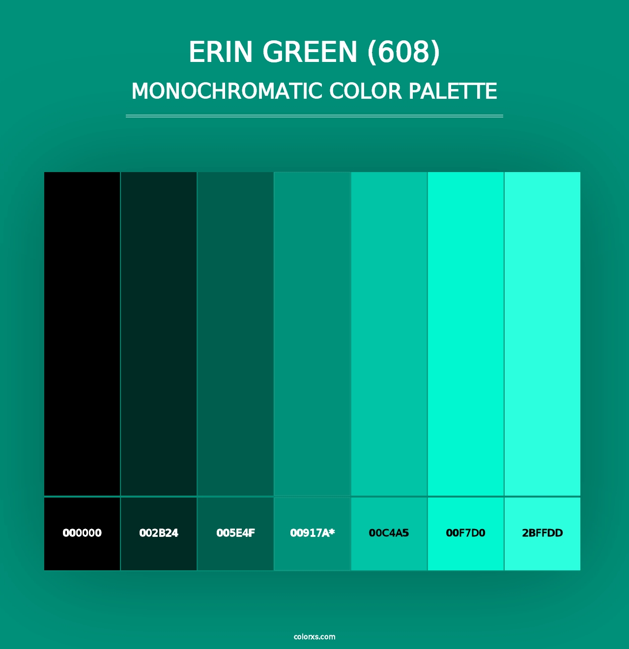 Erin Green (608) - Monochromatic Color Palette