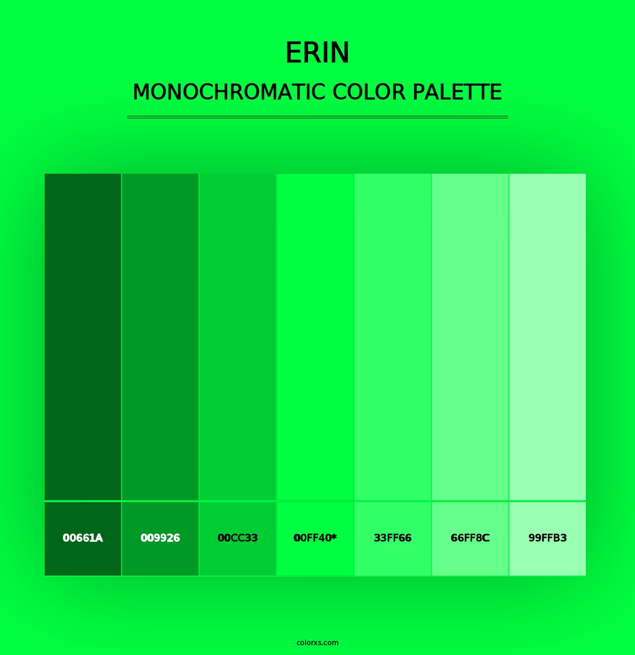 Erin - Monochromatic Color Palette