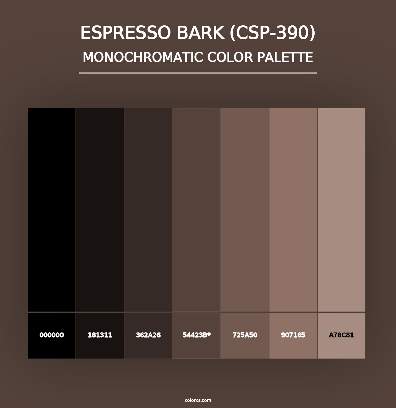 Espresso Bark (CSP-390) - Monochromatic Color Palette