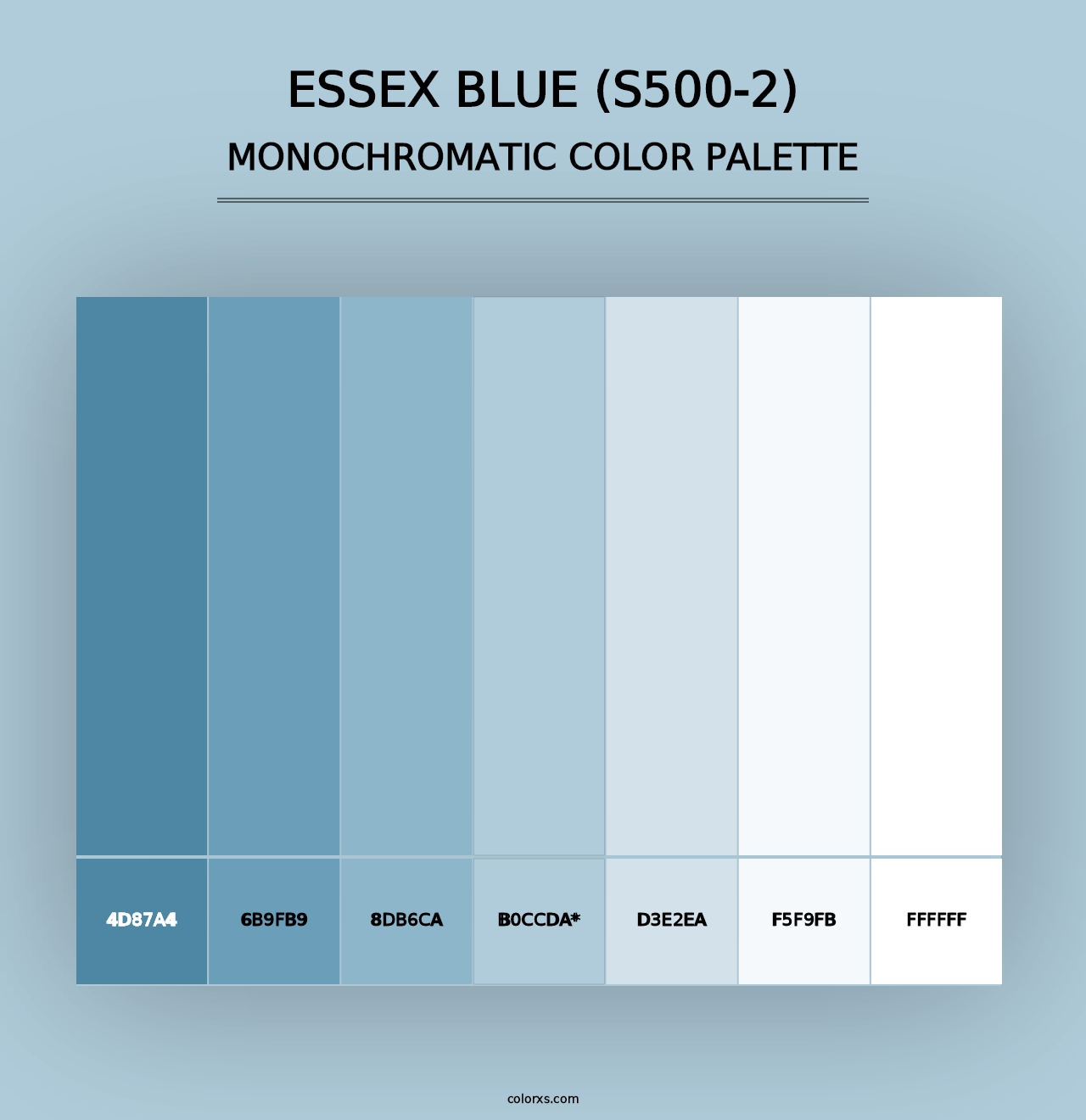 Essex Blue (S500-2) - Monochromatic Color Palette