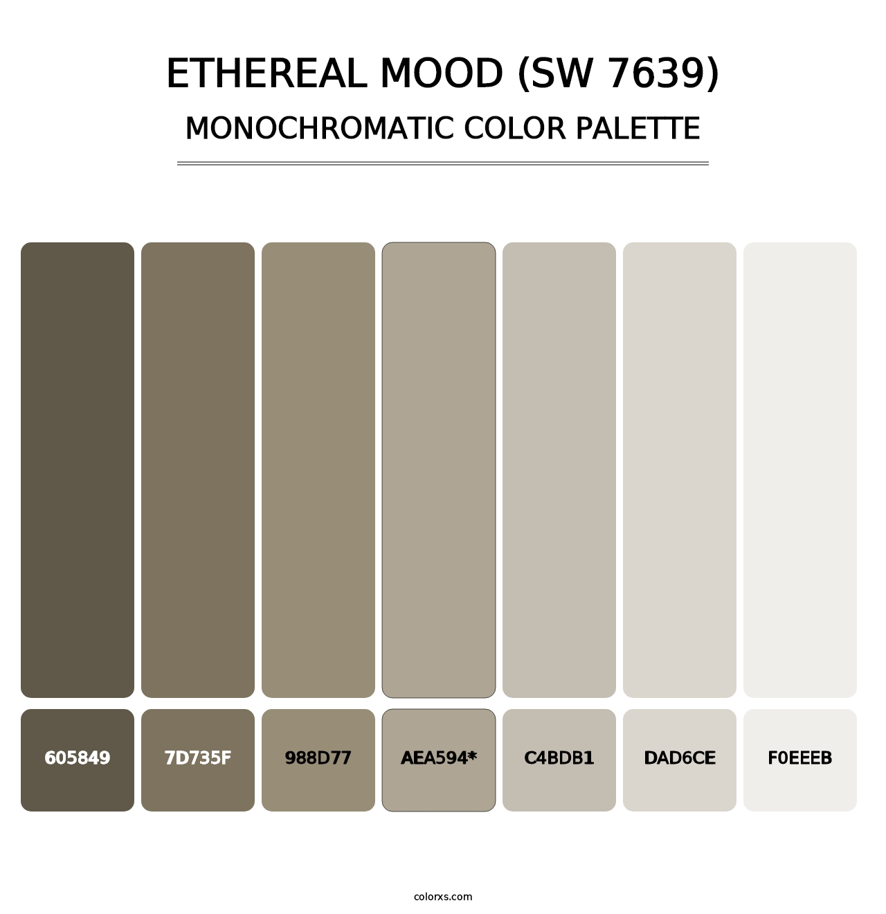 Ethereal Mood (SW 7639) - Monochromatic Color Palette