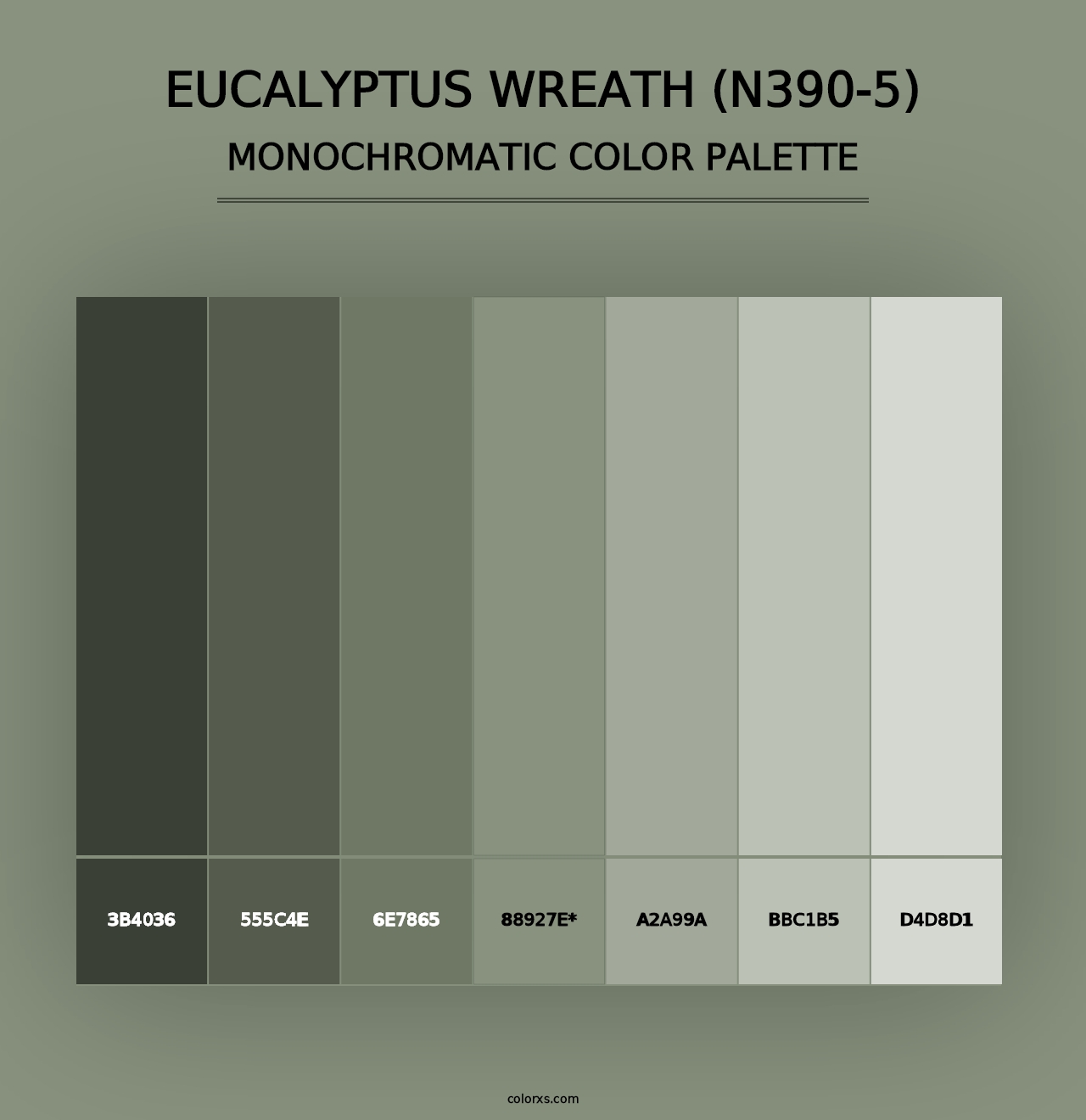 Eucalyptus Wreath (N390-5) - Monochromatic Color Palette