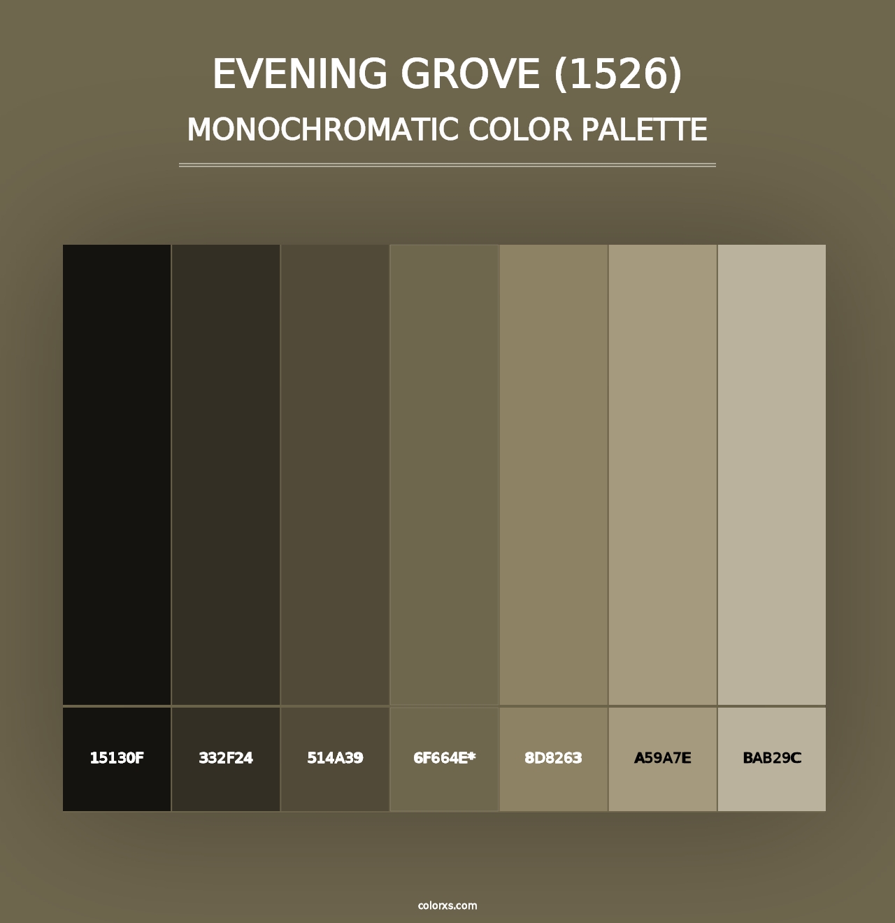 Evening Grove (1526) - Monochromatic Color Palette