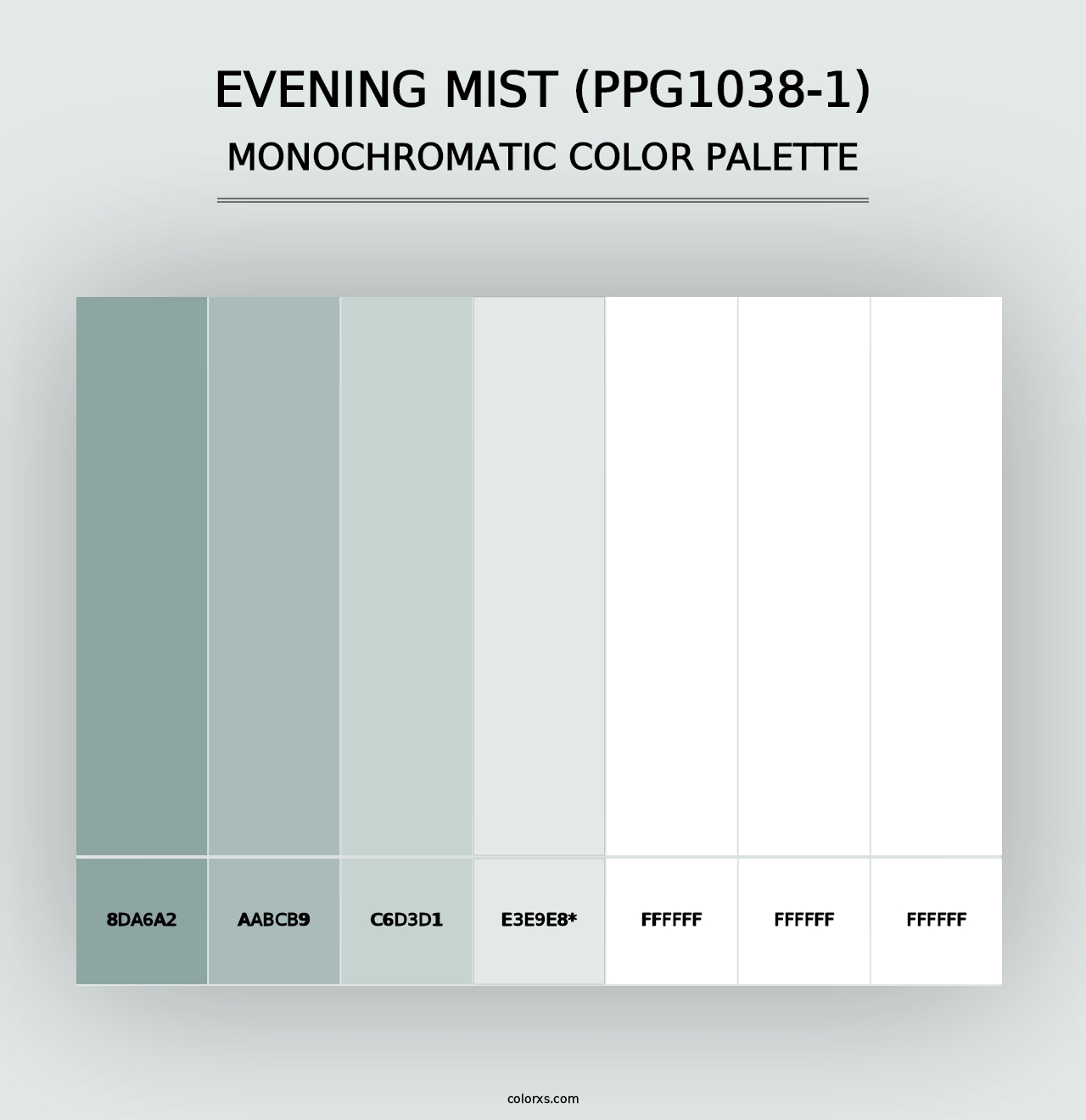 Evening Mist (PPG1038-1) - Monochromatic Color Palette