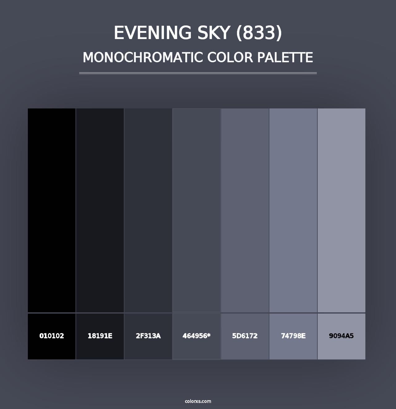 Evening Sky (833) - Monochromatic Color Palette