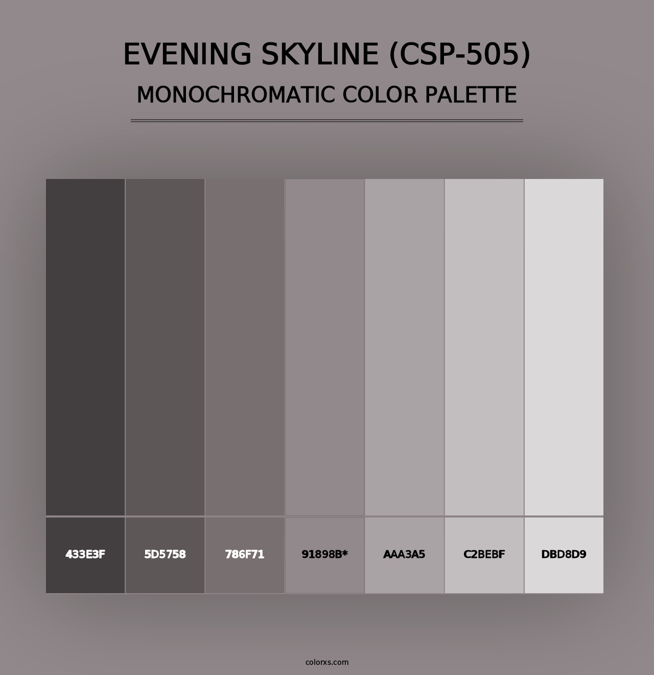 Evening Skyline (CSP-505) - Monochromatic Color Palette