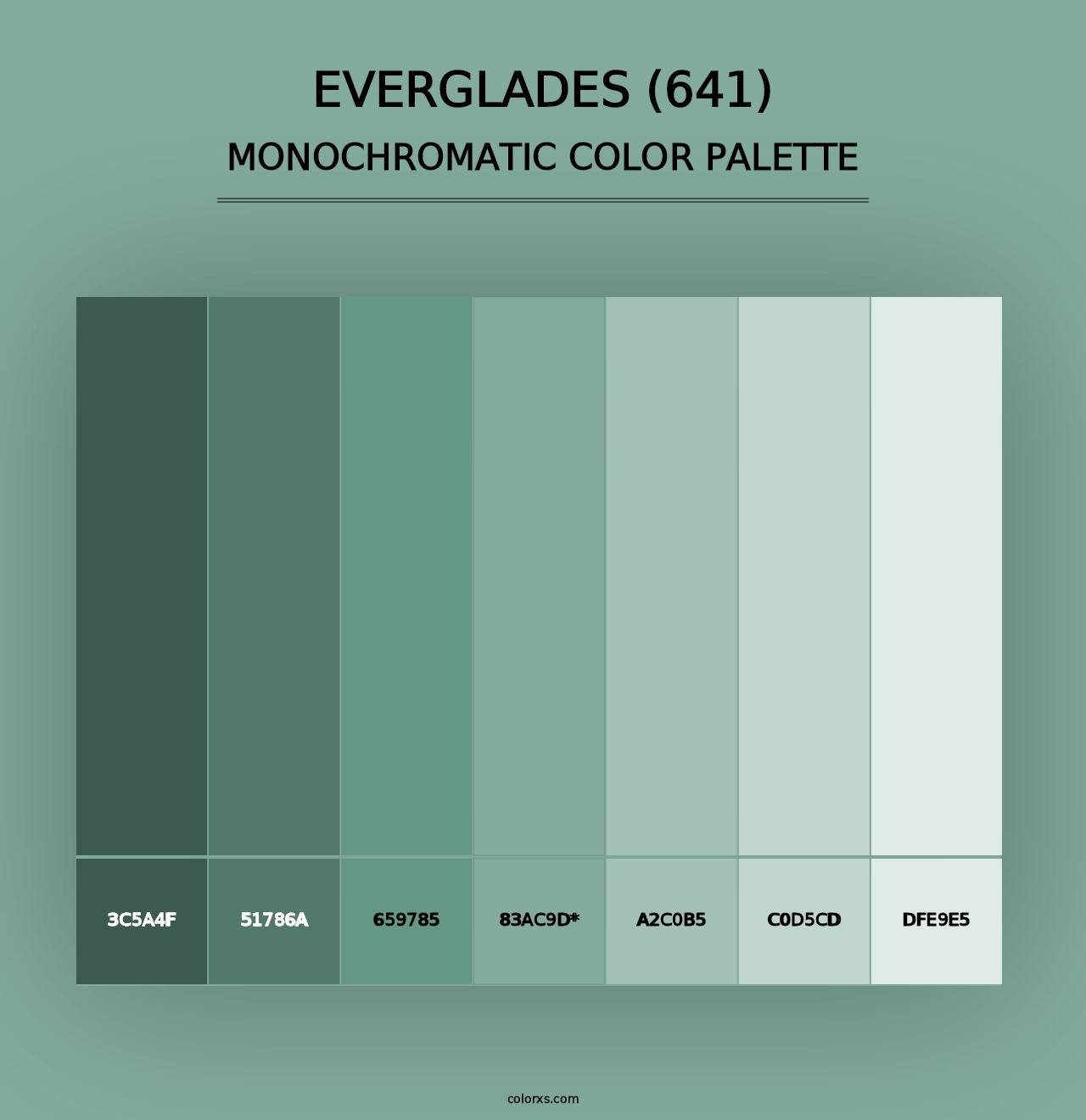 Everglades (641) - Monochromatic Color Palette