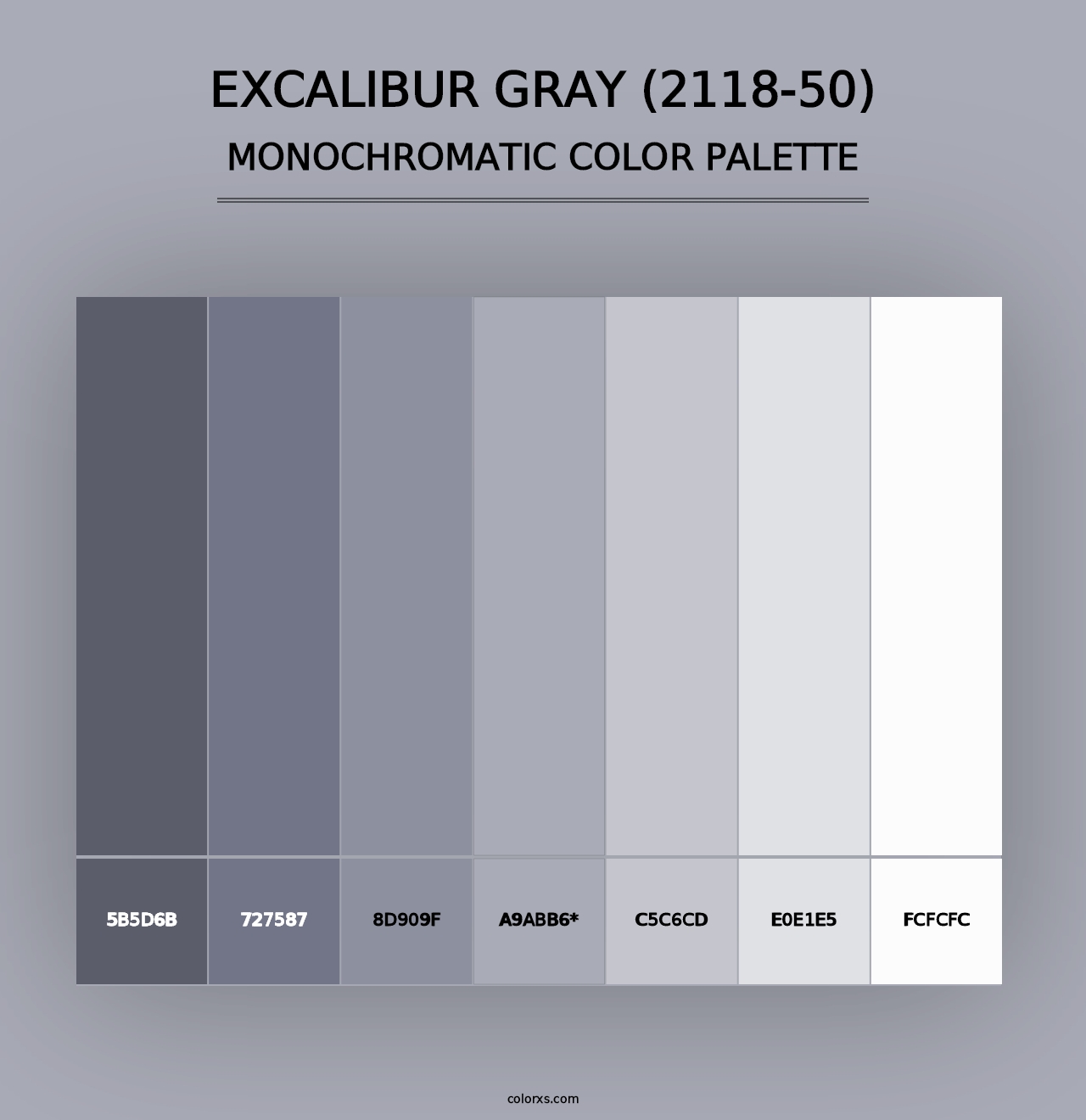 Excalibur Gray (2118-50) - Monochromatic Color Palette