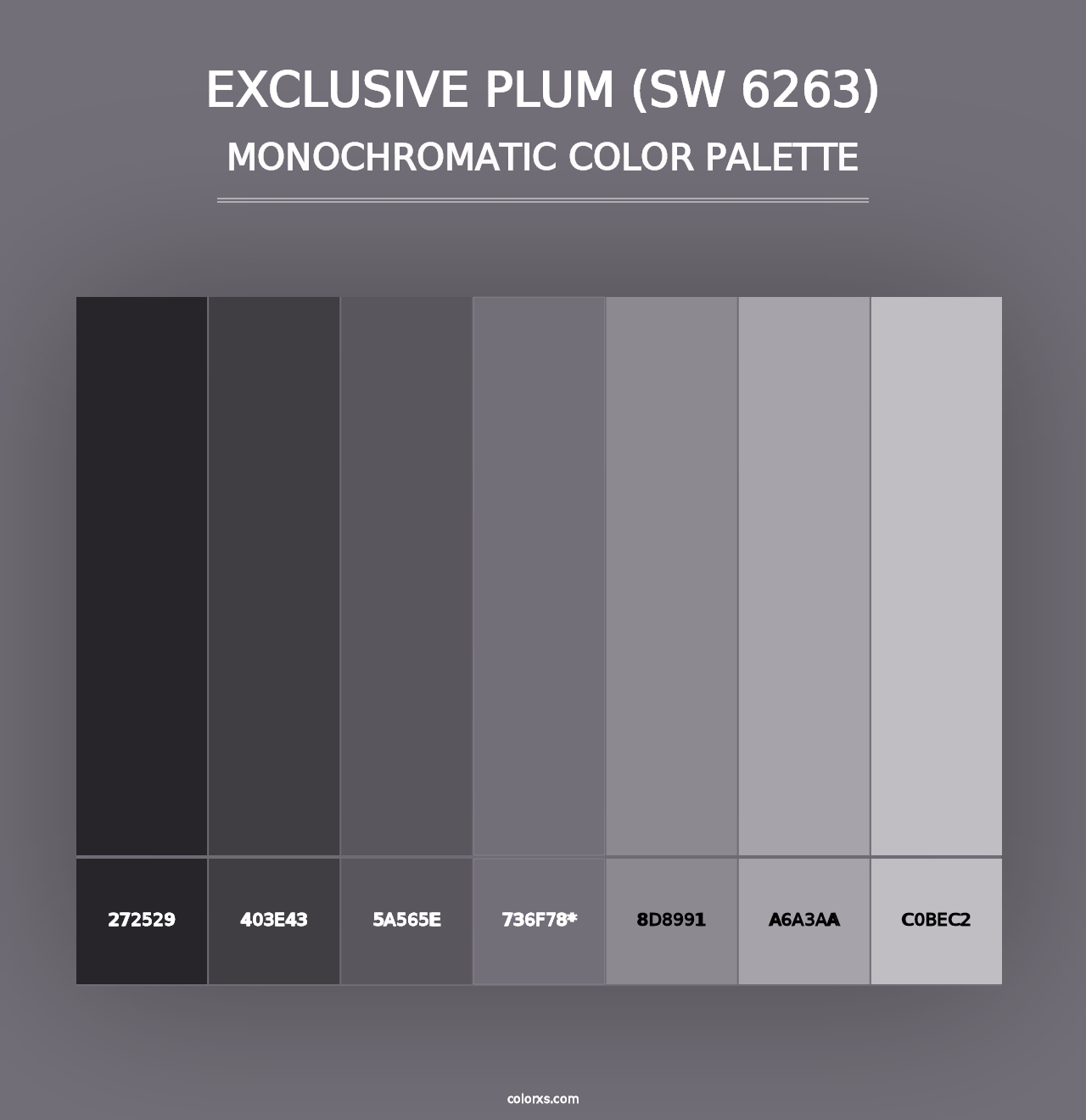 Exclusive Plum (SW 6263) - Monochromatic Color Palette