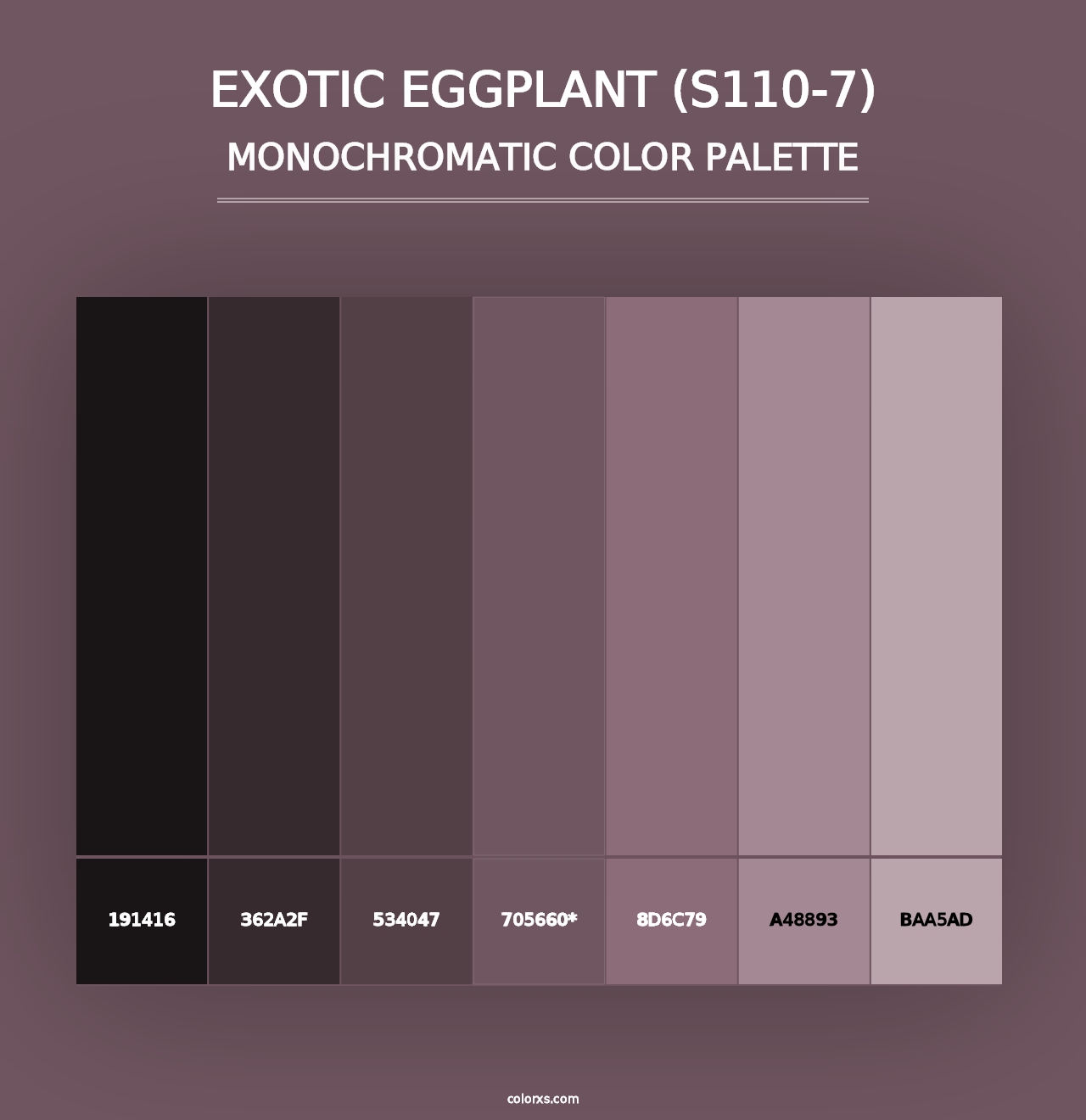 Exotic Eggplant (S110-7) - Monochromatic Color Palette