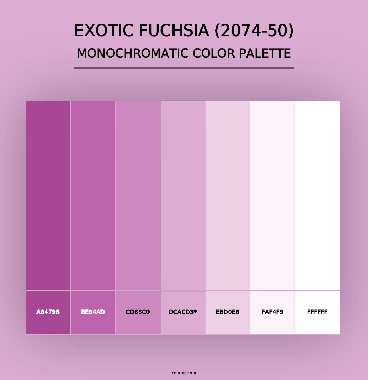 Exotic Fuchsia (2074-50) - Monochromatic Color Palette