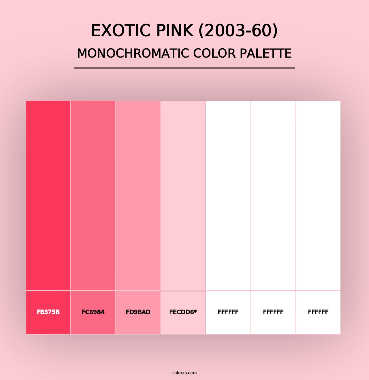 Exotic Pink (2003-60) - Monochromatic Color Palette