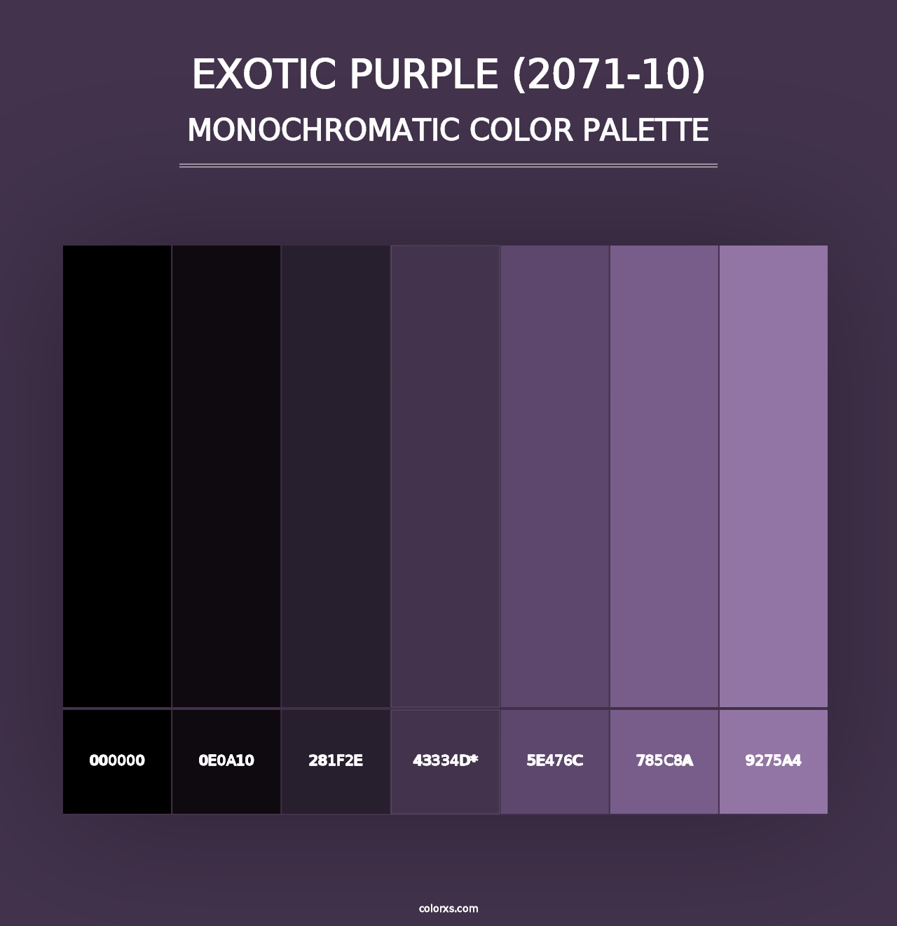 Exotic Purple (2071-10) - Monochromatic Color Palette