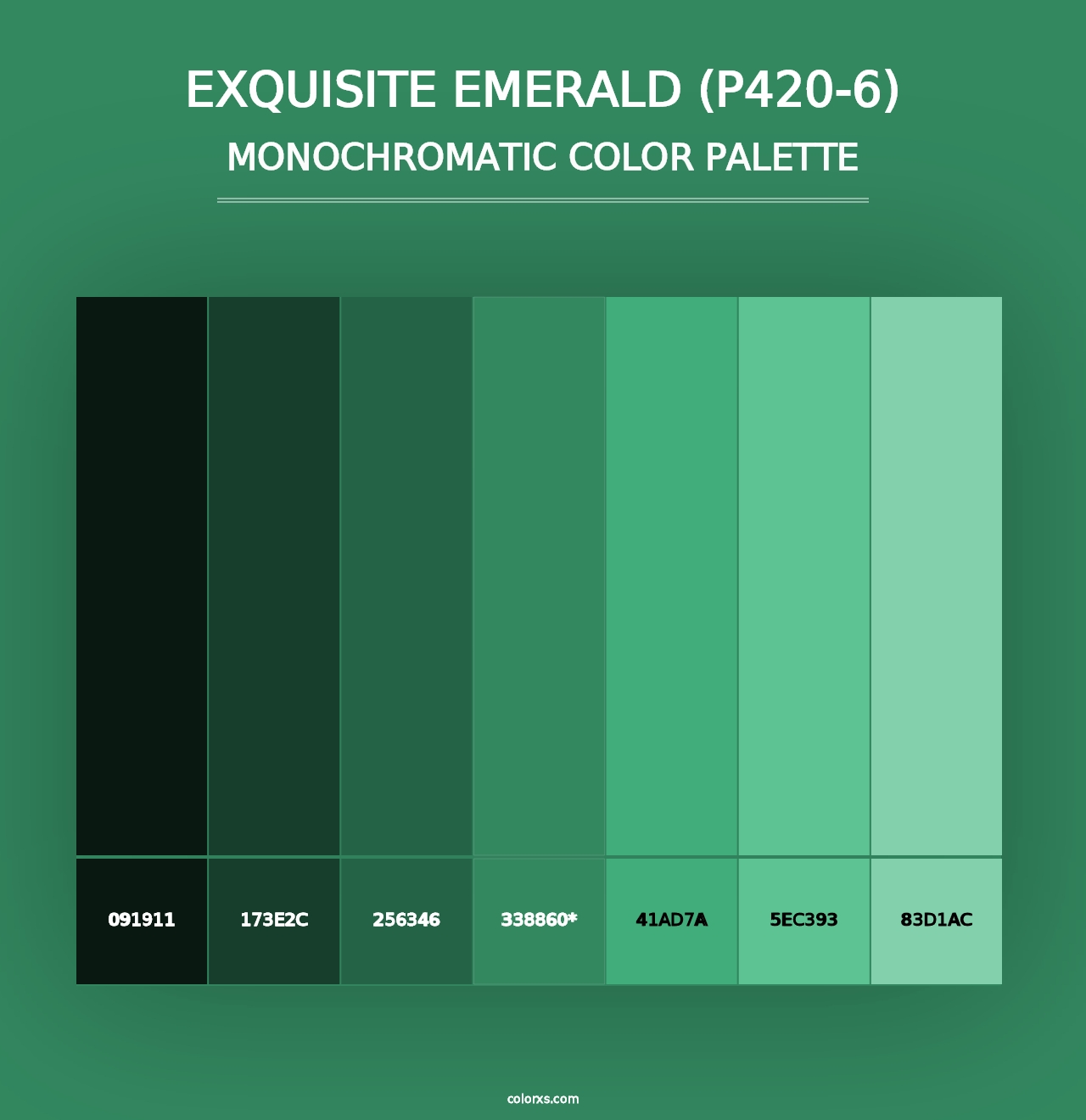 Exquisite Emerald (P420-6) - Monochromatic Color Palette