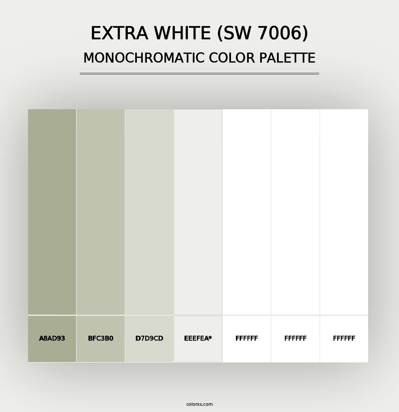 Extra White (SW 7006) - Monochromatic Color Palette