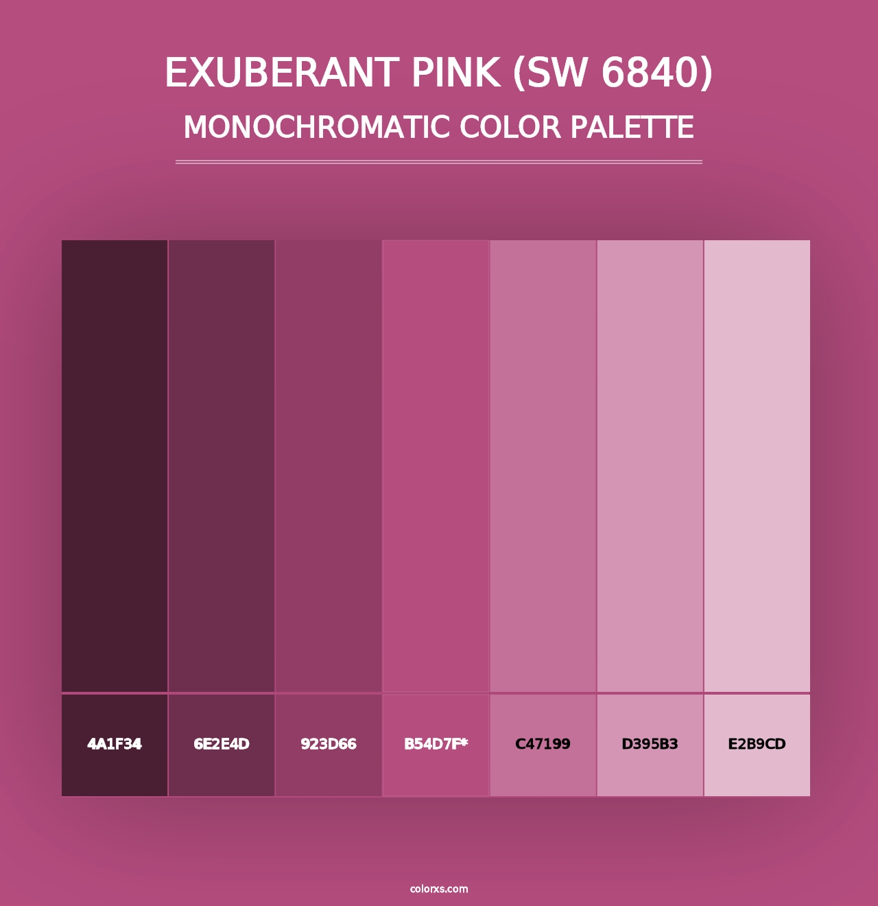 Exuberant Pink (SW 6840) - Monochromatic Color Palette