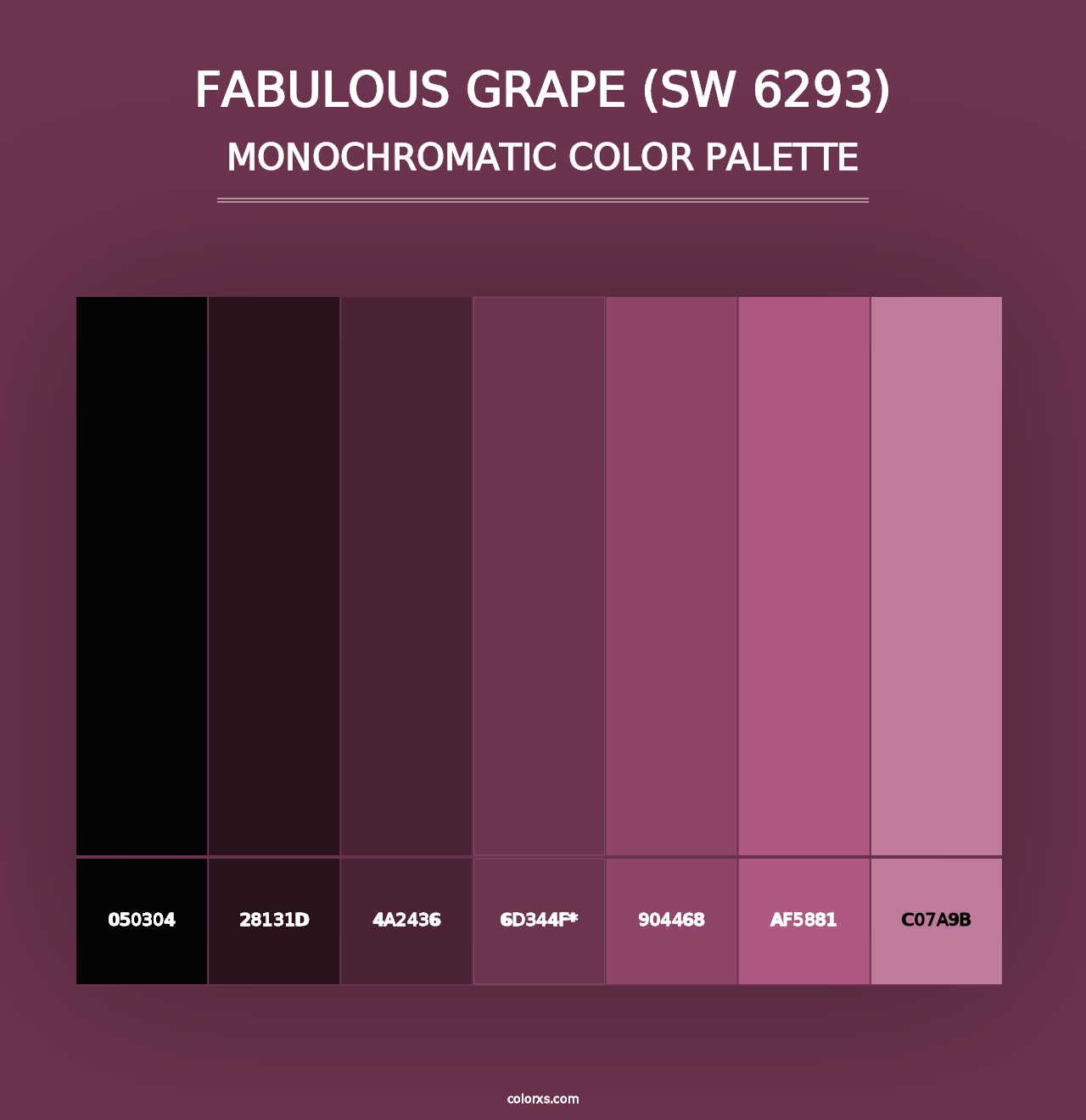 Fabulous Grape (SW 6293) - Monochromatic Color Palette