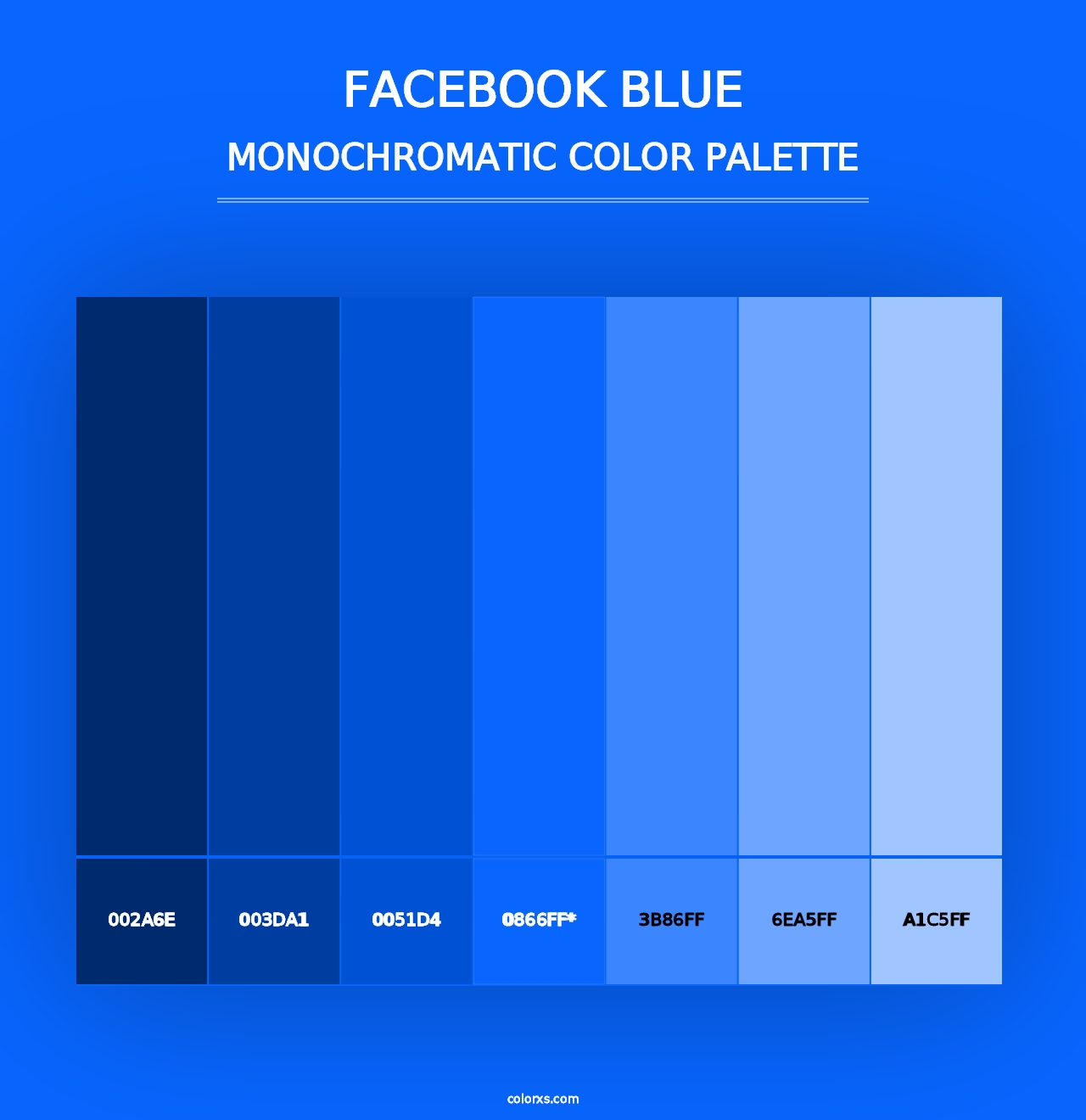 Facebook Blue - Monochromatic Color Palette