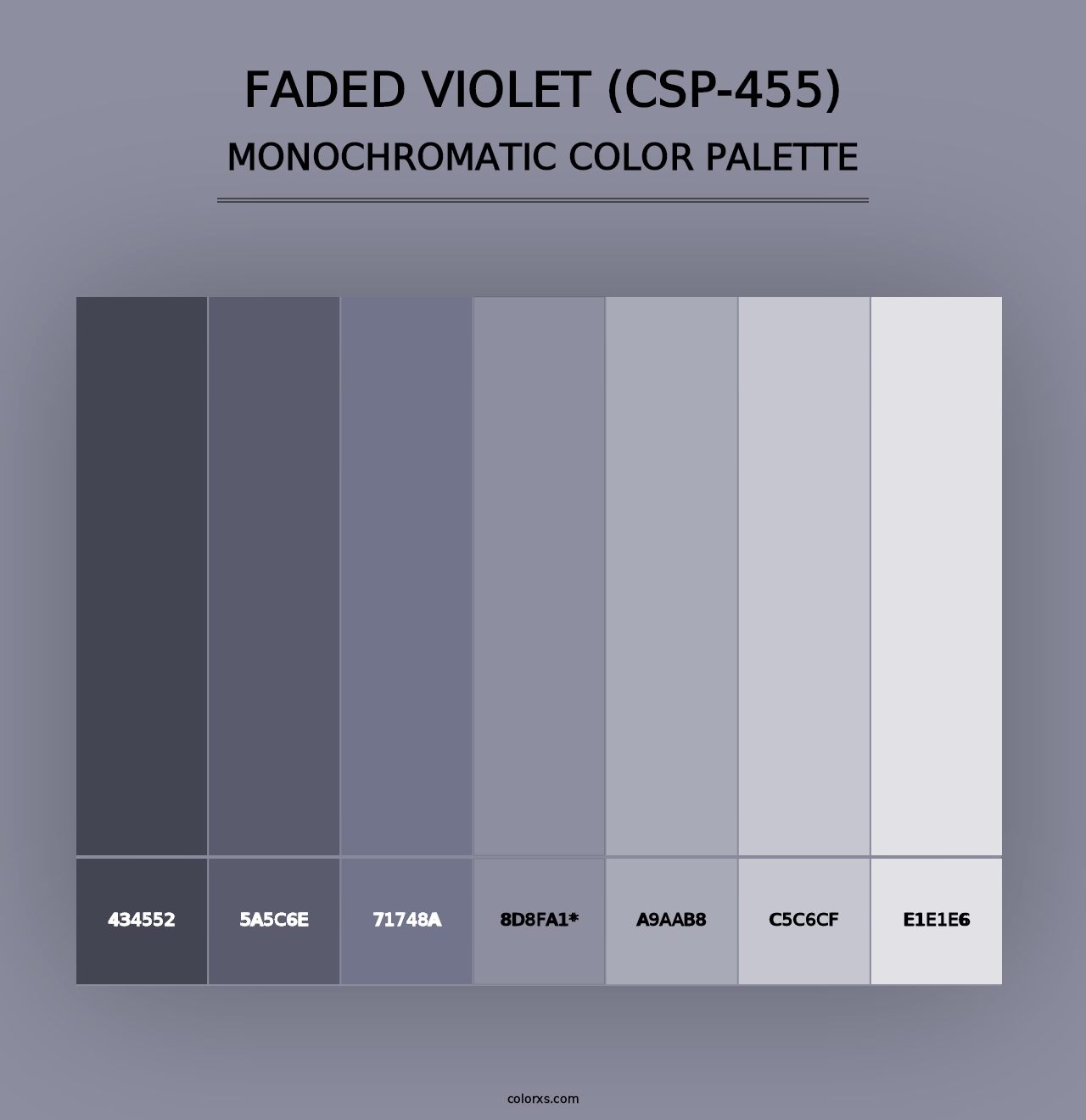 Faded Violet (CSP-455) - Monochromatic Color Palette