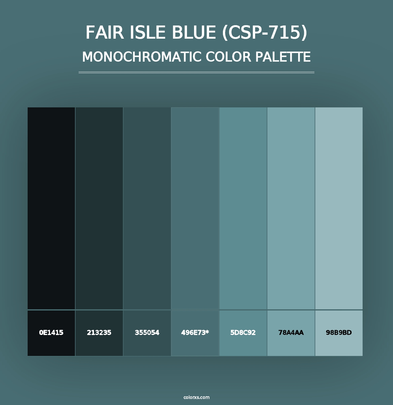 Fair Isle Blue (CSP-715) - Monochromatic Color Palette