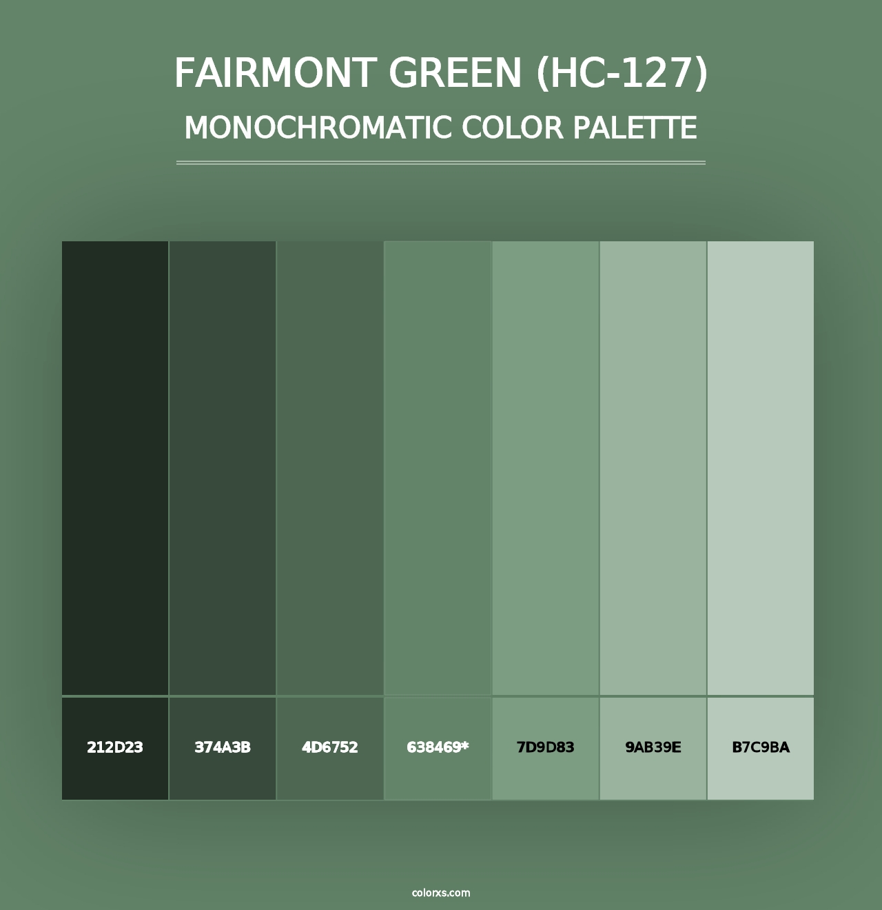 Fairmont Green (HC-127) - Monochromatic Color Palette