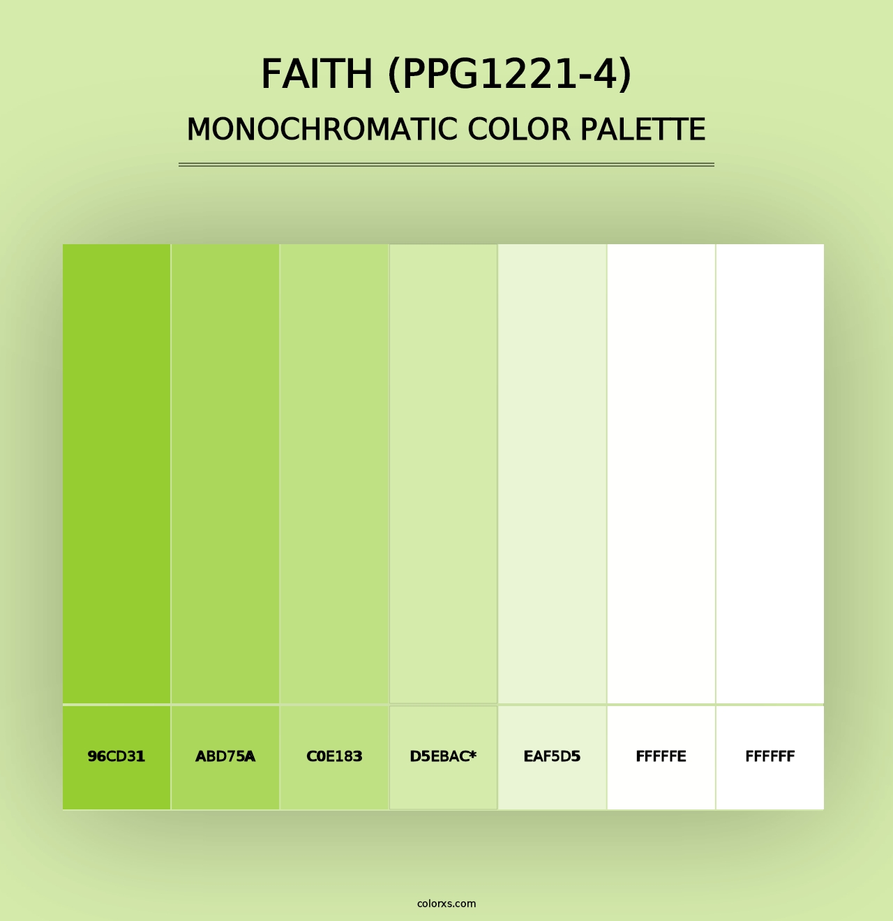 Faith (PPG1221-4) - Monochromatic Color Palette