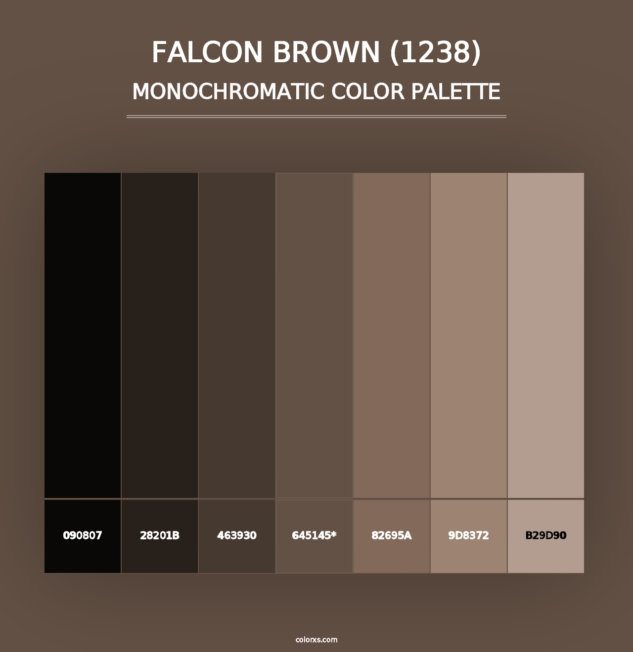 Falcon Brown (1238) - Monochromatic Color Palette